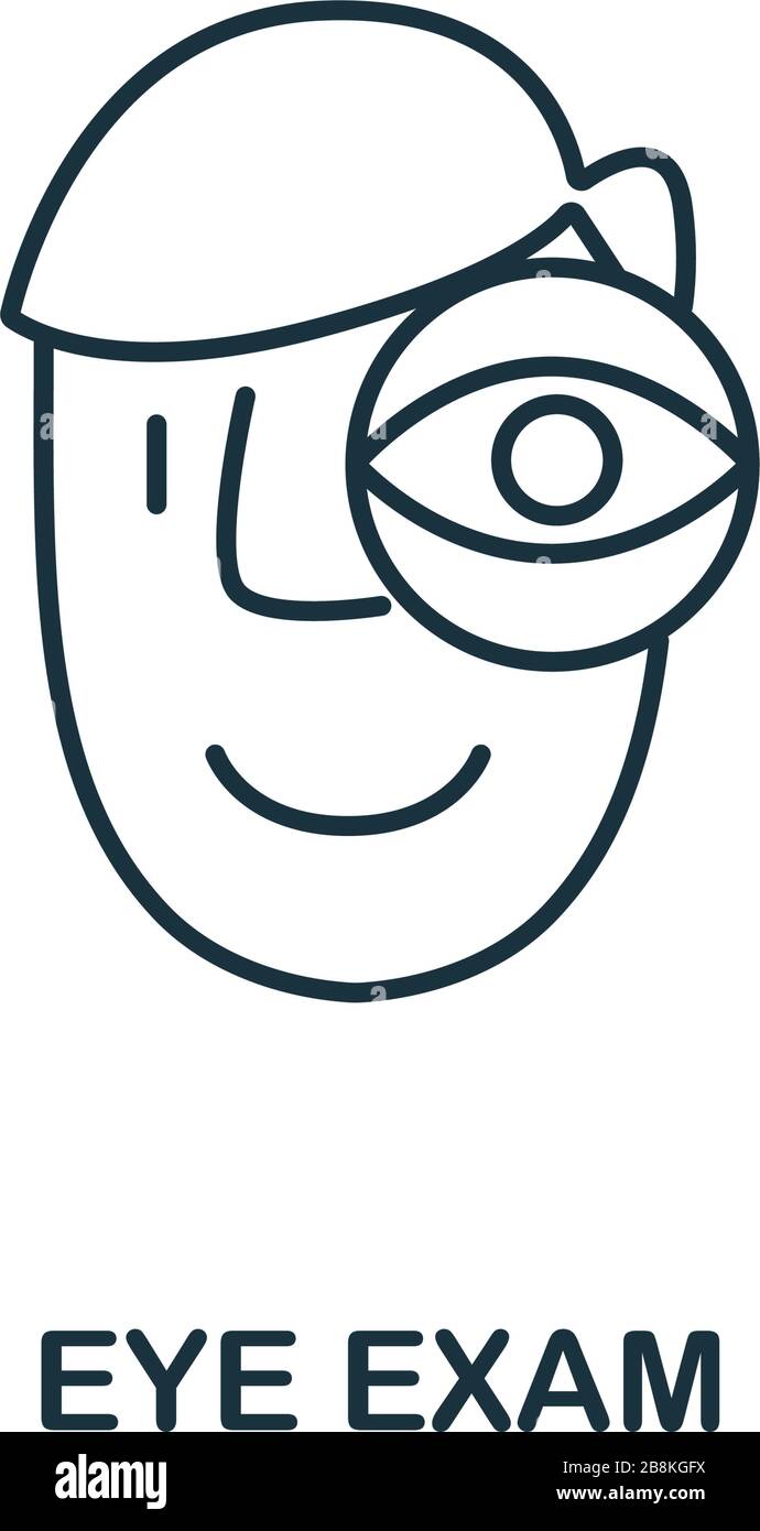 Icône examen oculaire de la collection de bilan de santé. Icône d'examen visuel en ligne simple pour les modèles, la conception Web et les infographies Illustration de Vecteur