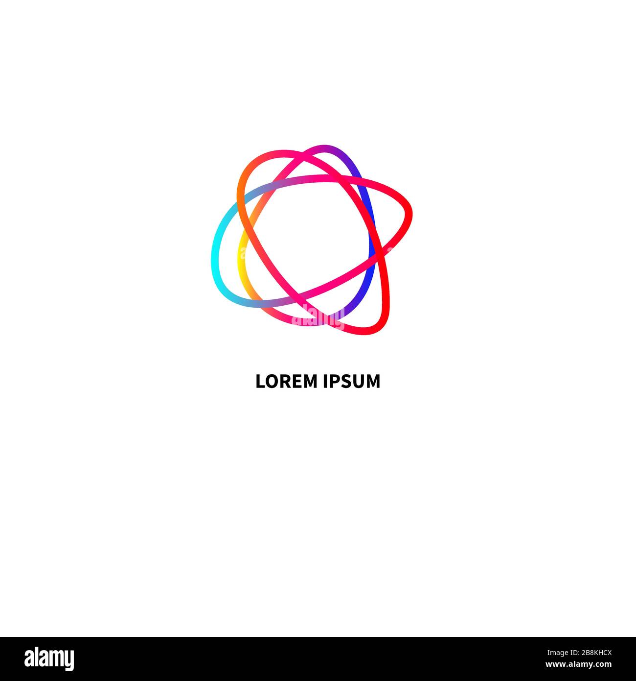 Logo d'entreprise, icône moderne abstraite en forme d'ellipses, signe technologique moderne, idée créative, symbole d'affaires vectoriel en couleur Illustration de Vecteur