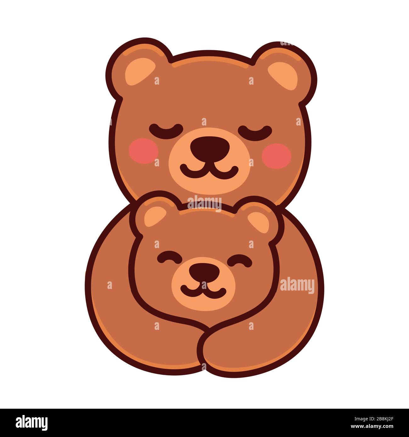 Mignon Dessin Anime Ours Maman Embrassant Bebe Cub Doux Ours Brun Dessin De Famille Illustration Simple De Clip Vectoriel Mascotte Ou Logo Kawaii Image Vectorielle Stock Alamy