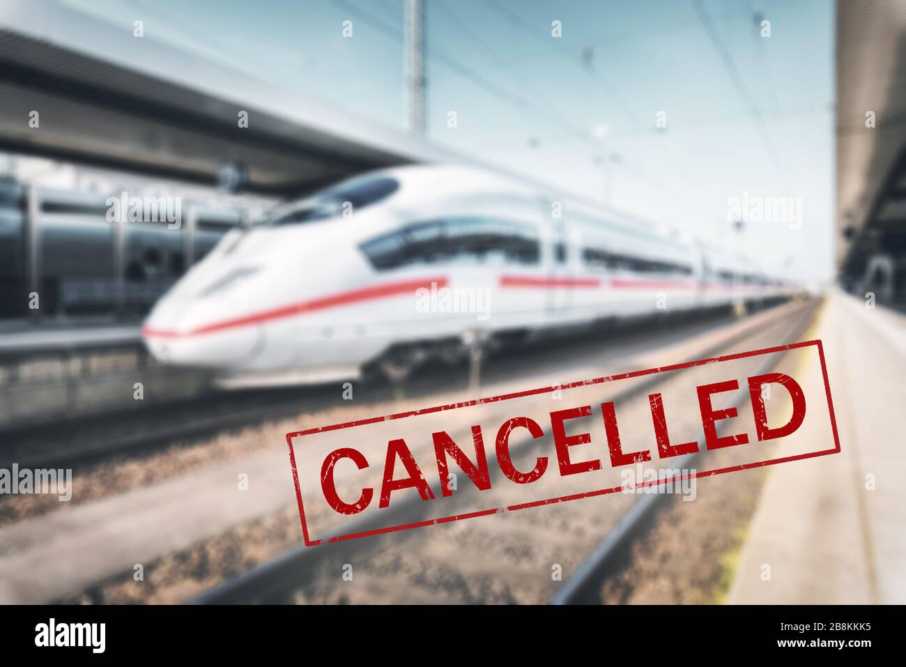 Trains annulés en raison d'une pandémie de coronavirus Banque D'Images