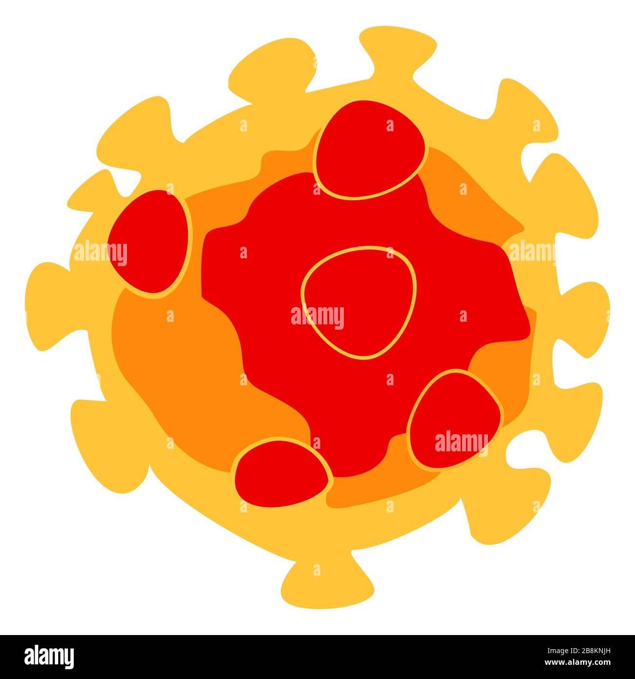 COVID-19, Novel coronavirus (2019-nCoV) - représentation simple d'une molécule virale comme vecteur. Illustration de Vecteur