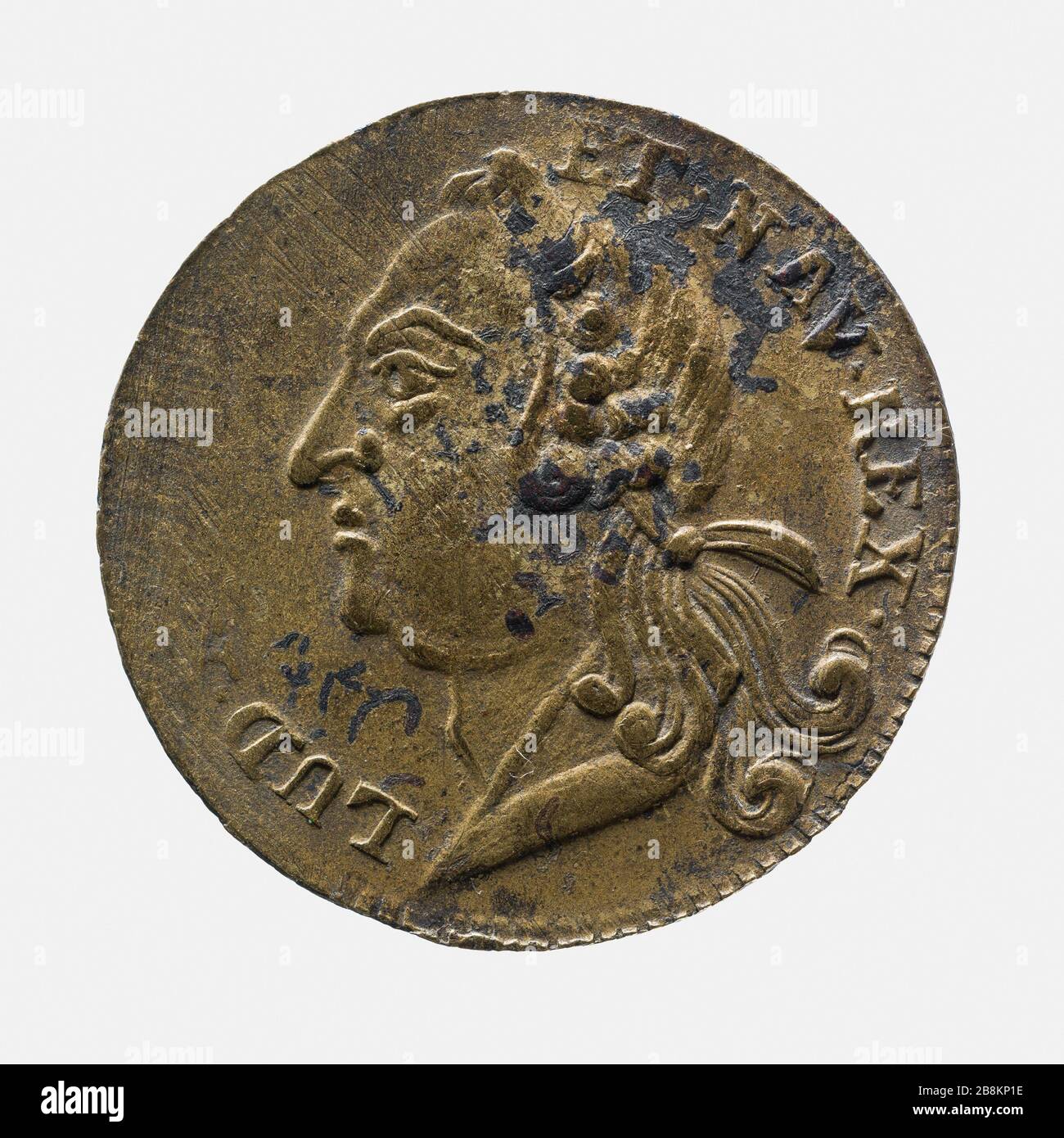 Louis XVI, roi de France (1774-1792) Louis XVI, roi de France (1774-1792). Laiton. 1790. Photographie anonyme. Paris, musée Carnavalet. Banque D'Images