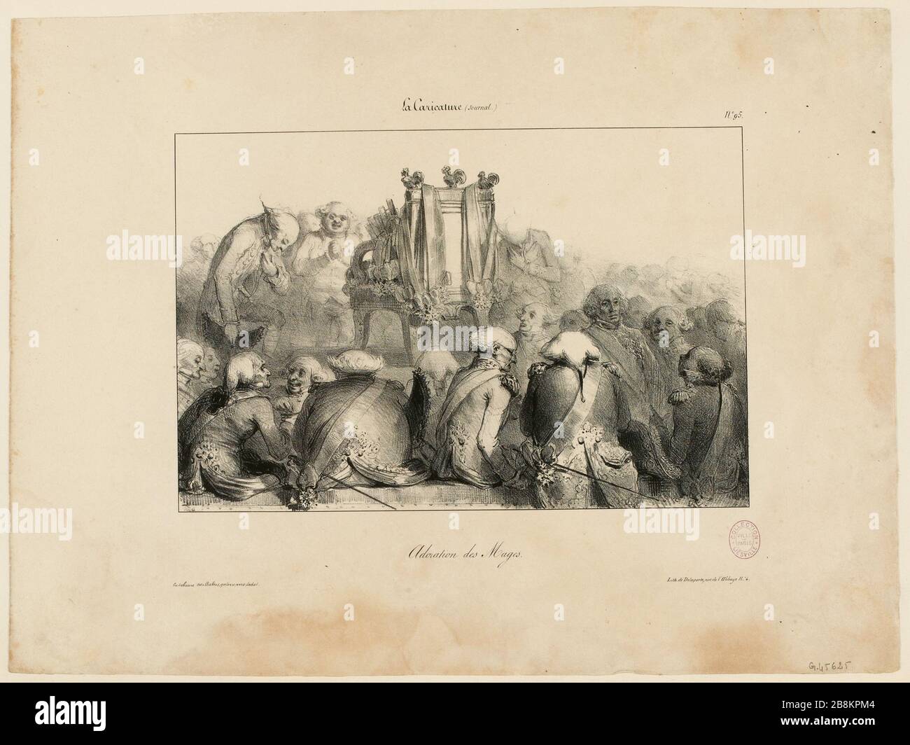 N° 95 / caricature (agenda) / âges d'adoration. (TI) Banque D'Images