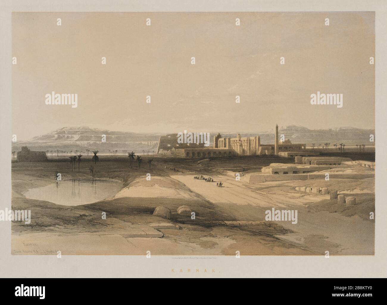 Vue générale de Karnak, Egypte depuis l'Egypte et Nubia, Volume II: Karnak, 1847. Louis Haghe (britannique, 1806-1885), F. G. Moon, 20, rue Threadneedle, Londres, après David Roberts (britannique, 1796-1864). Lithographie couleur; feuille: 60,3 x 43,6 cm (23 3/4 x 17 3/16 in.); image: 48,8 x 32,7 cm (19 3/16 x 12 7/8 in.). Banque D'Images