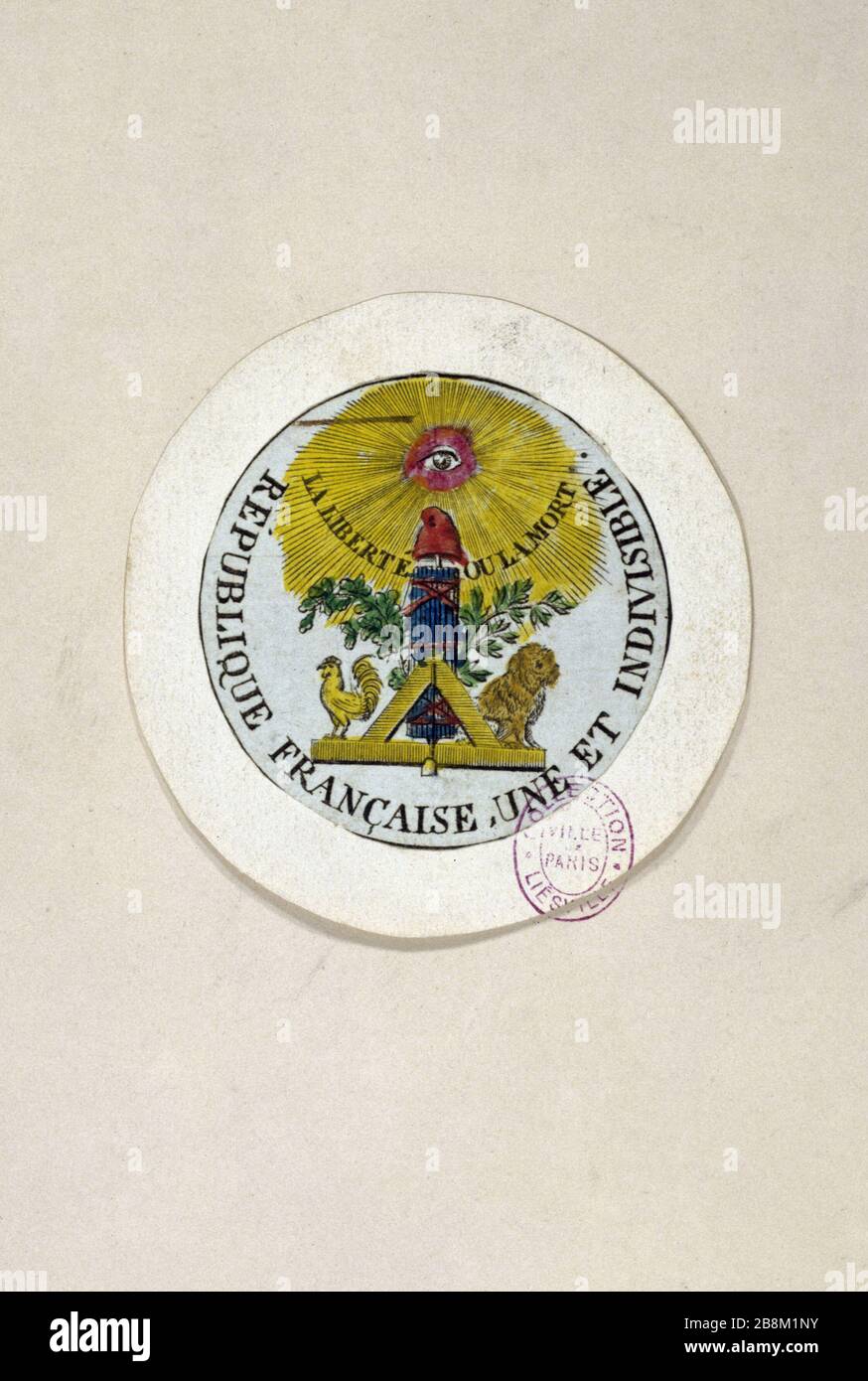 RÉPUBLIQUE FRANÇAISE, ET L'ENSEMBLE de la République française, une et indivisible. Paris, musée Carnavalet. Banque D'Images RÉPUBLIQUE FRANÇAISE, ET L'ENSEMBLE de la République française, une et indivisible. Paris, musée Carnavalet. Banque D'Images