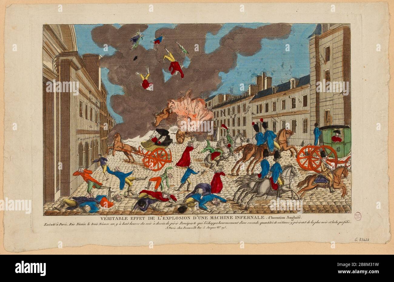 EFFET RÉEL DE LA MACHINE D'EXPLOSION INFERNAL. Invention anglaise. (TI) Banque D'Images