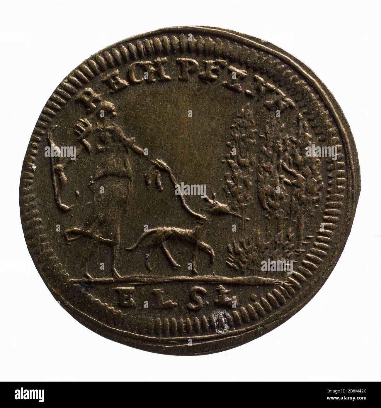 Louis XVI, roi de France (1774-1792) Lauer. Monnaie de Louis XVI, roi de France (1774-1792). Laiton. 1791. Paris, musée Carnavalet. Banque D'Images