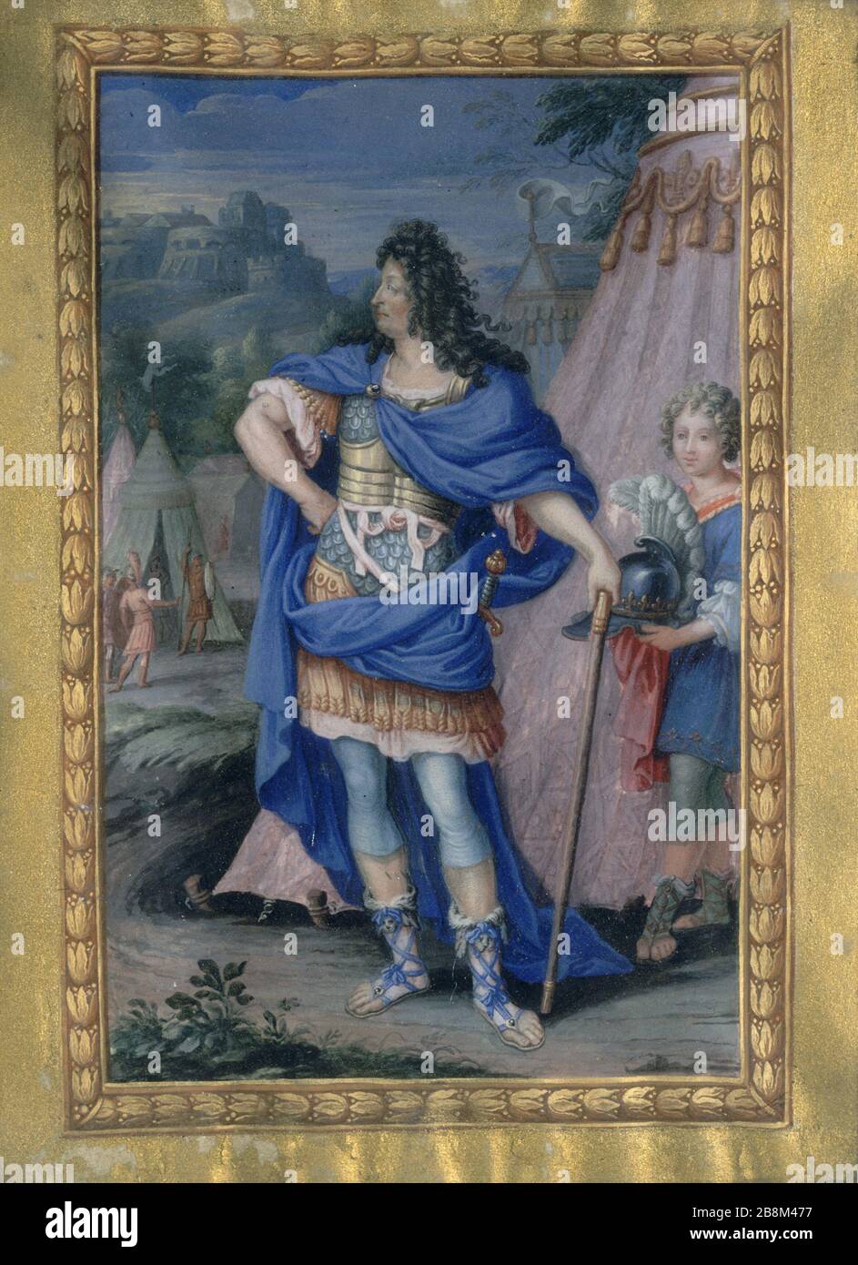 LOUIS XIV DANS IMPERATOR "Louis XIV en Imperator". Dessin anonyme. Paris, musée Carnavalet. Banque D'Images