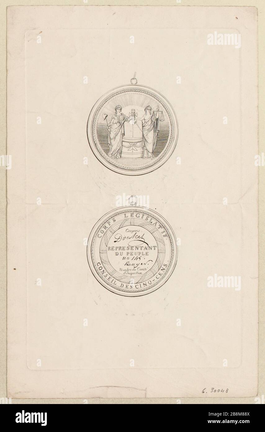 Reproduction d'une médaille membre du Conseil de cinq cents (TF) Banque D'Images Reproduction d'une médaille membre du Conseil de cinq cents (TF) Banque D'Images