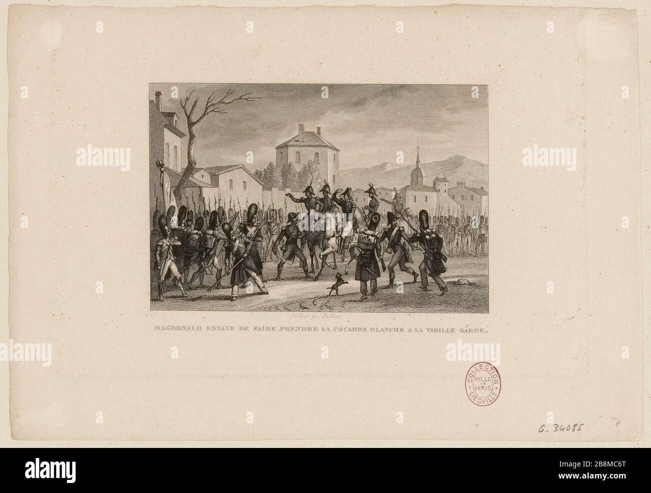 MacDonald essaie de prendre la cocarde blanche à l'ancienne garde. (IT) Banque D'Images