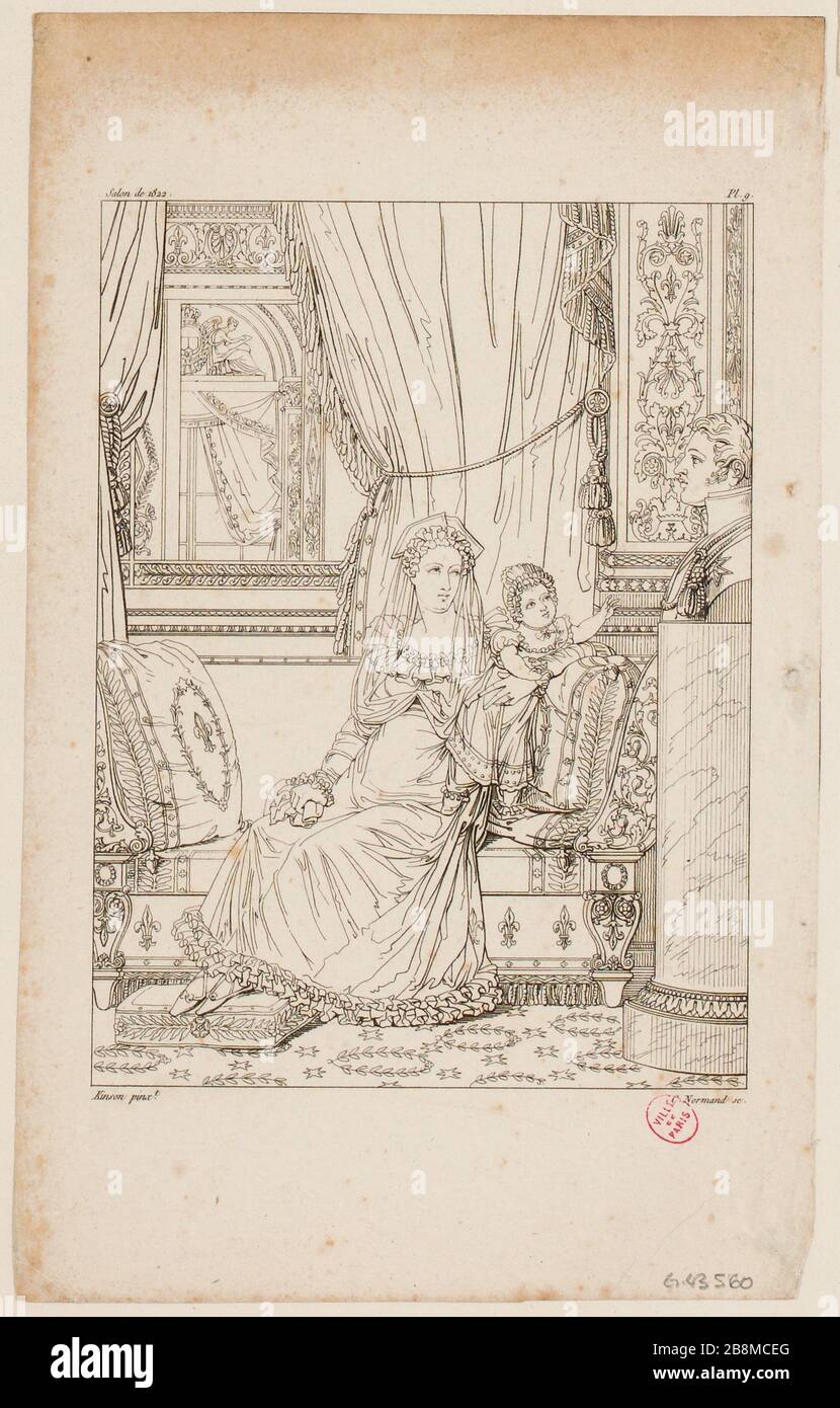 La duchesse de Berry et sa fille Louise Marie Therese, de Kinson. (TF) Banque D'Images