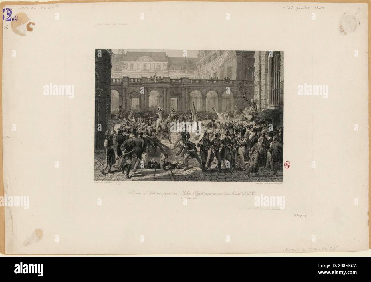 Le duc d'Orléans du Palais Royal pour se rendre à l'Hôtel de Ville / 31 juillet 1830. (TI) Banque D'Images