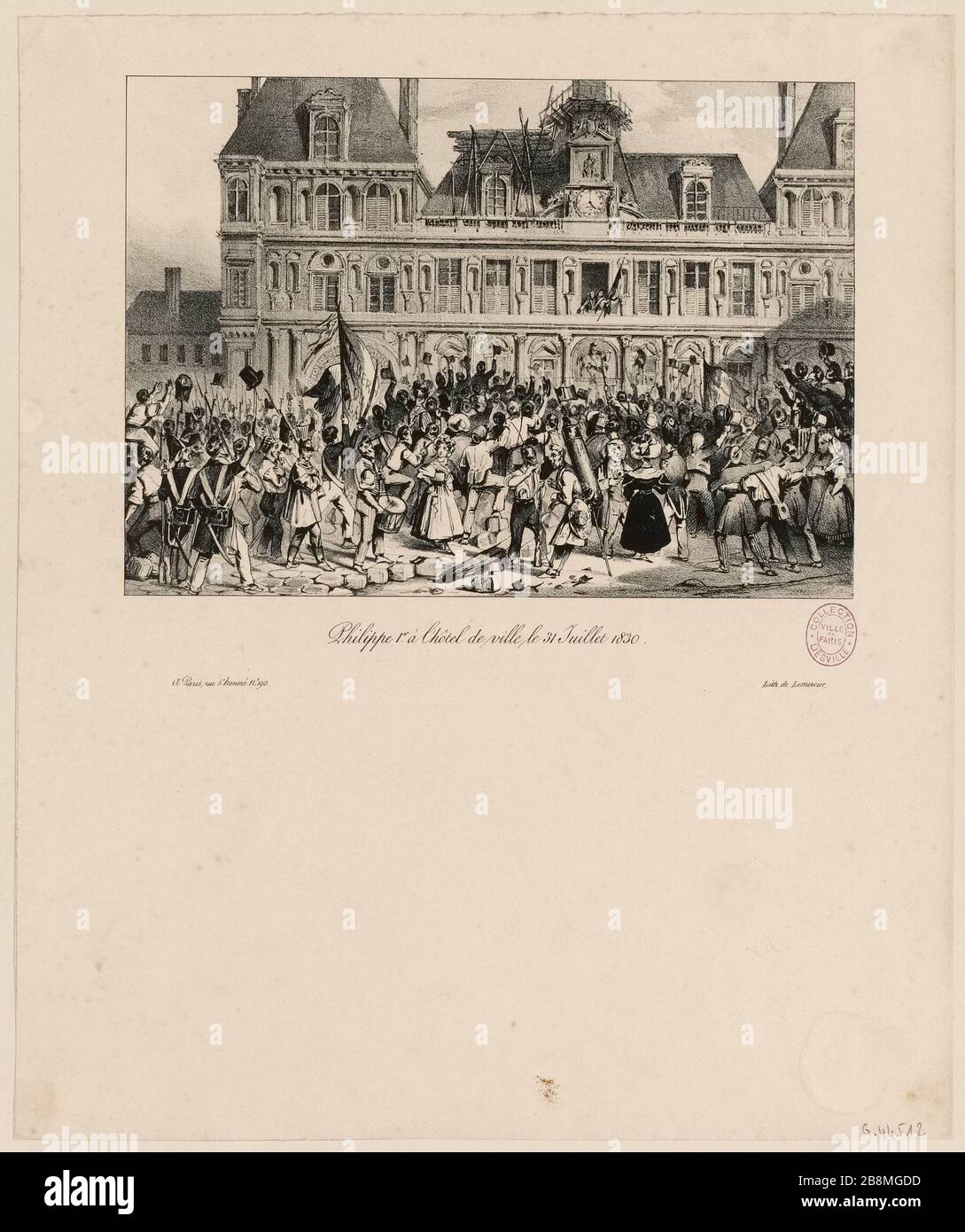 Philippe I à l'Hôtel de ville, 31 juillet 1830 (IT) Banque D'Images