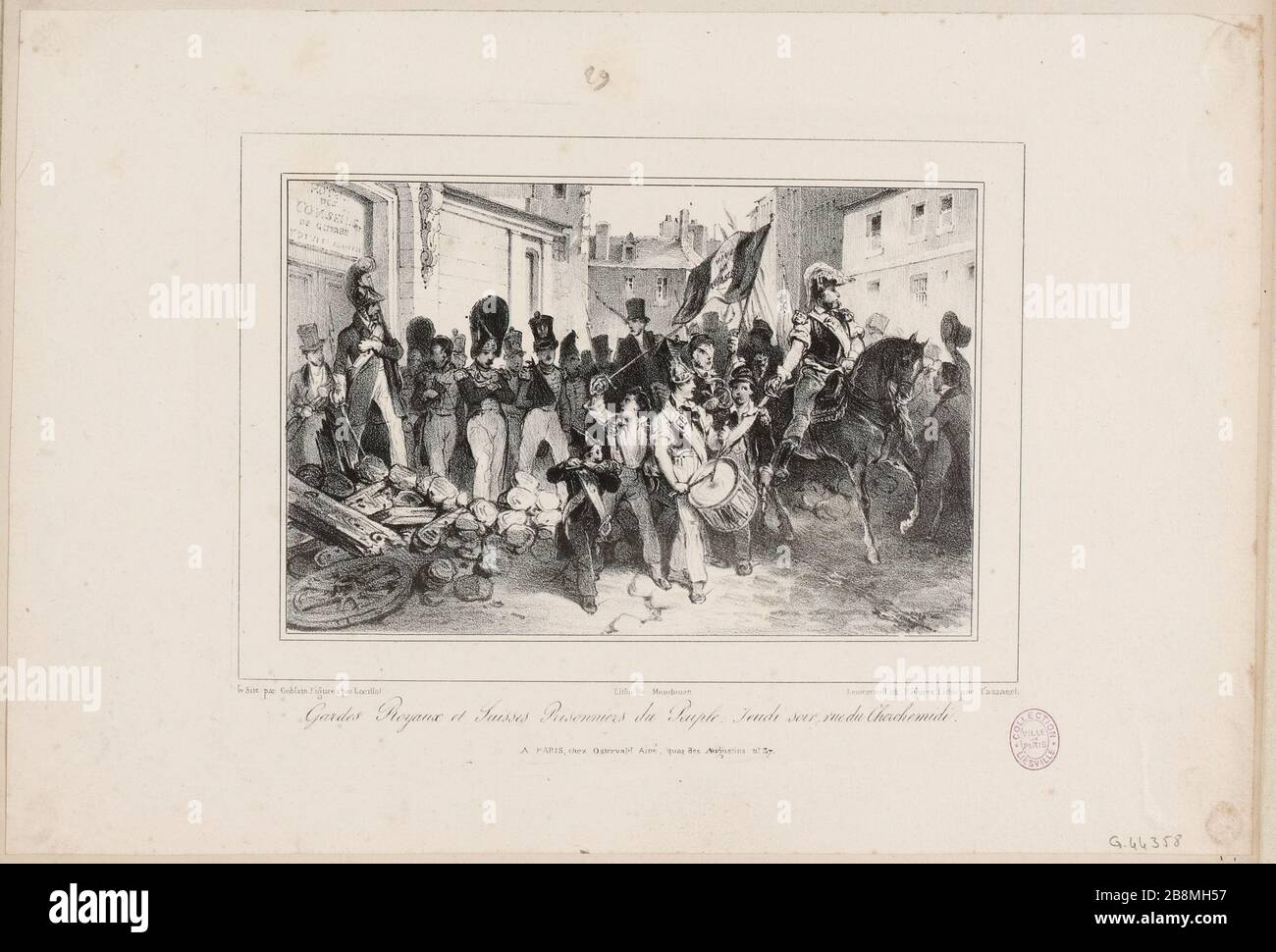 Gardes royaux et prisonniers Suisse, jeudi soir, rue Cherchemidi (IT) Banque D'Images