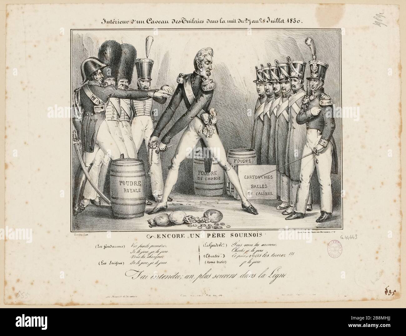 À l'intérieur d'un cerveau Tuileries dans la nuit du 27 au 28 juillet 1830. // un autre père sournois. (IT) Banque D'Images