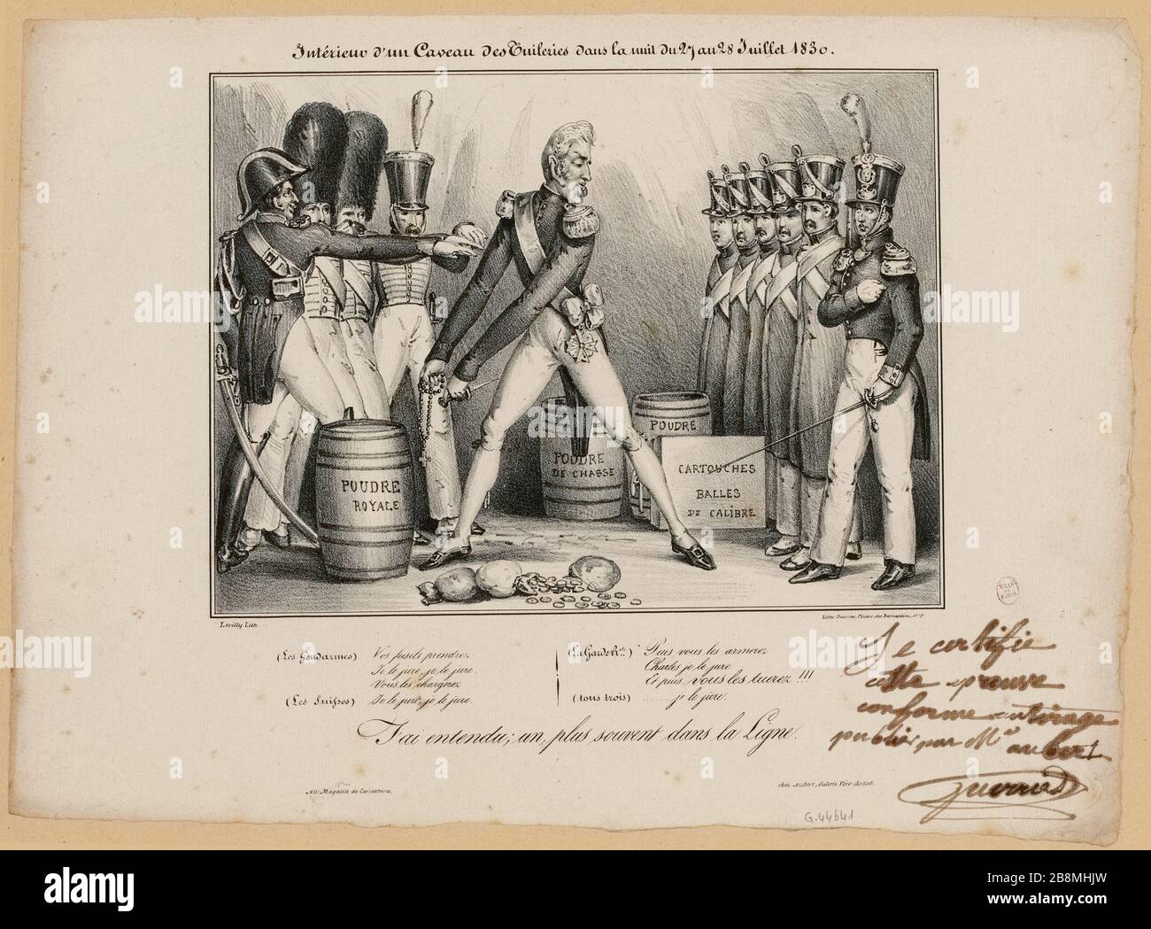 À l'intérieur d'un cerveau Tuileries dans la nuit du 27 au 28 juillet 1830. // un autre père sournois. (IT) Banque D'Images