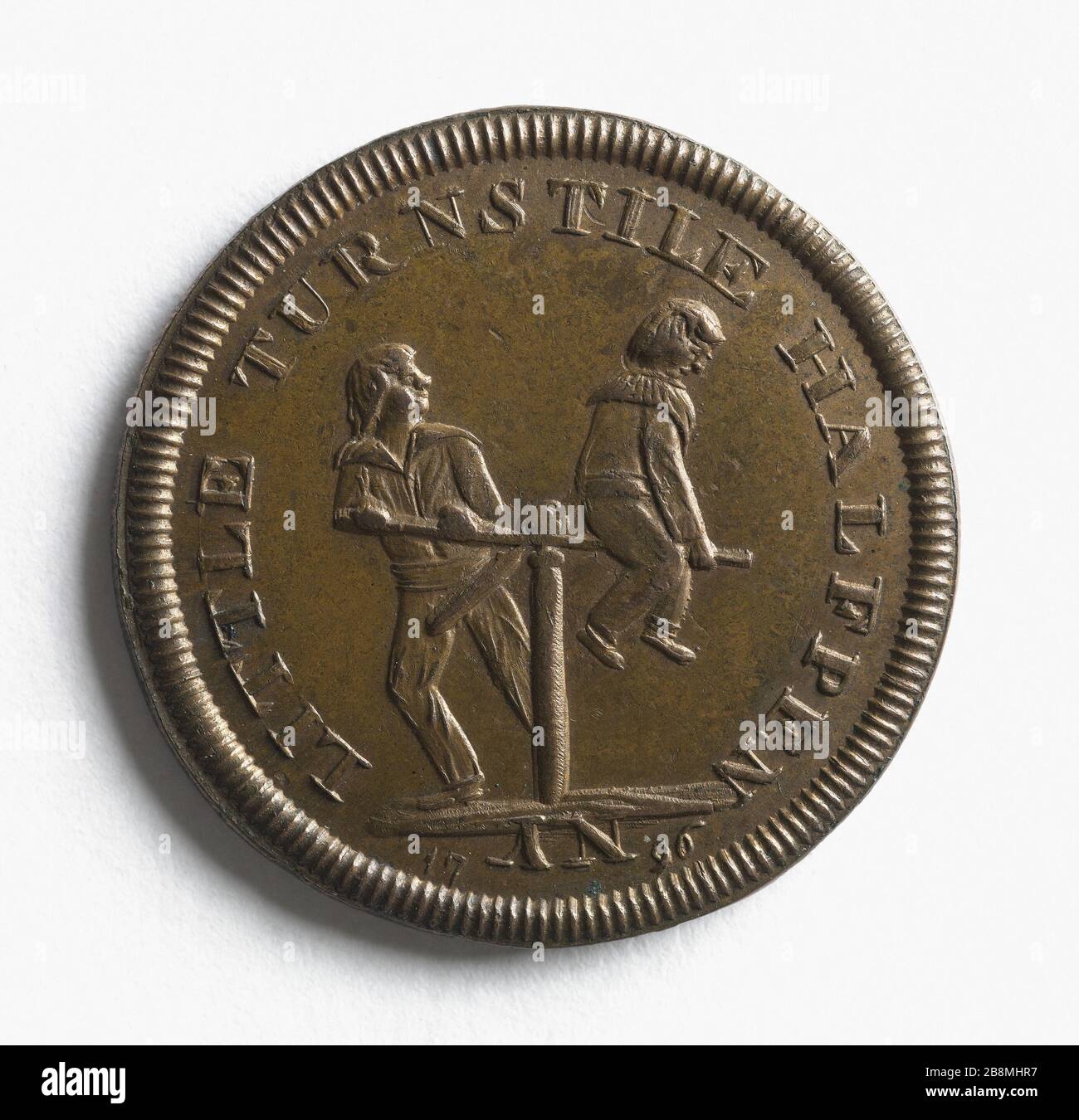 Token satirique Anglais 1796 Anonyme. Jeton satirique anglais, 1796. Cuivre. Paris, musée Carnavalet. Banque D'Images