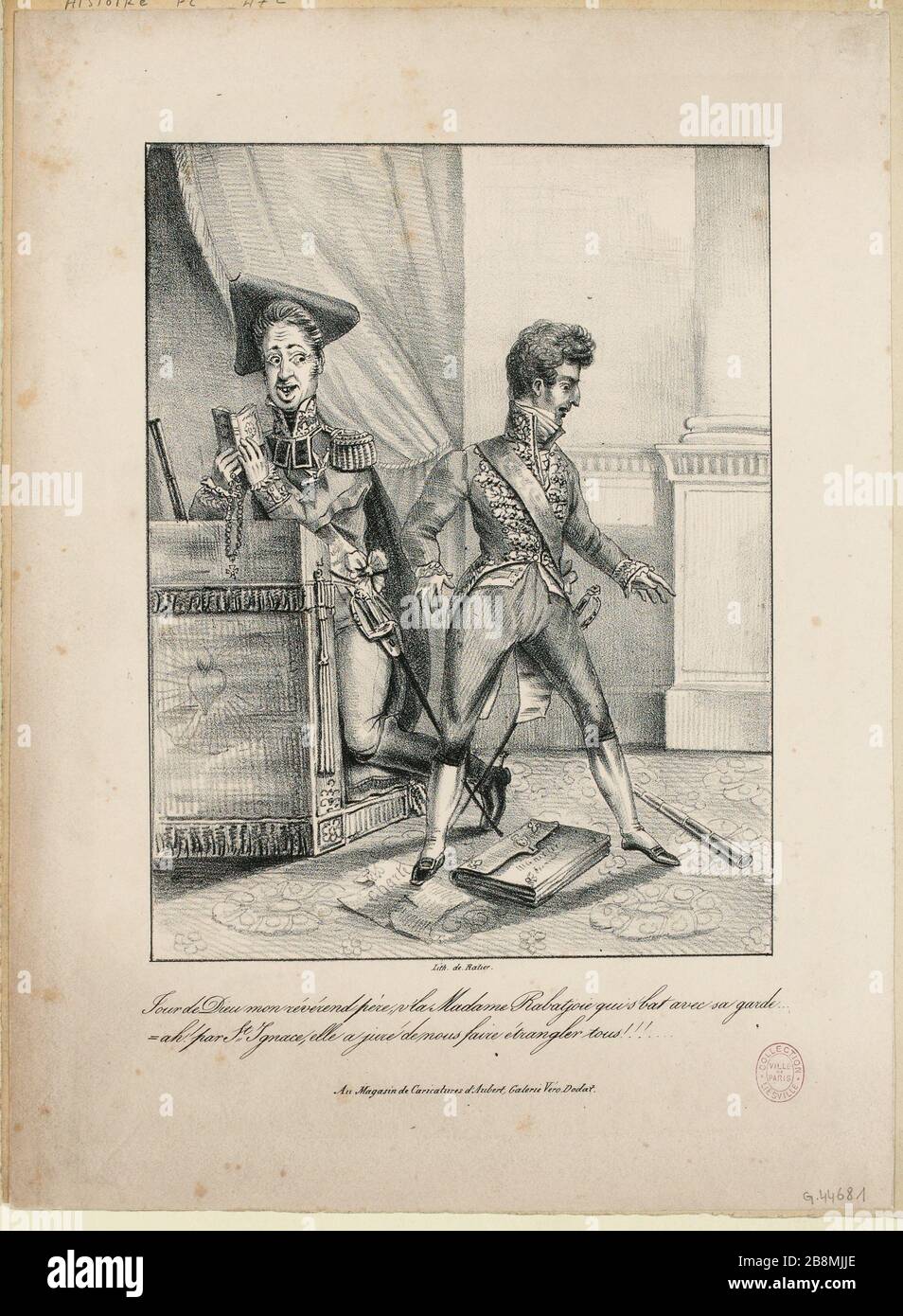 Tour de Dieu père révérend, Mme v'la rabatjoie que s'bat avec sa garde ... (IT) Banque D'Images