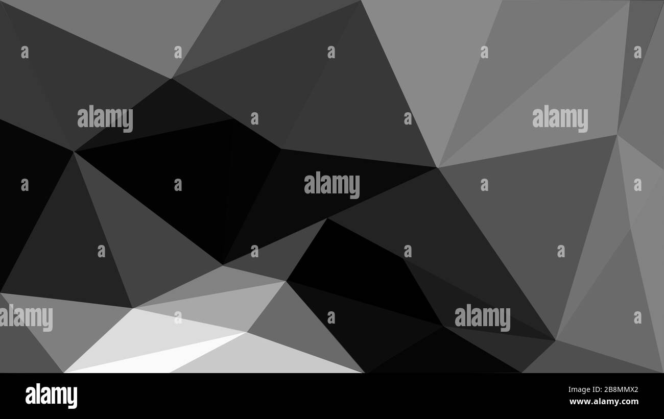 Arrière-plan géométrique noir abstrait. Magnifique concept noir à faible poly Banque D'Images