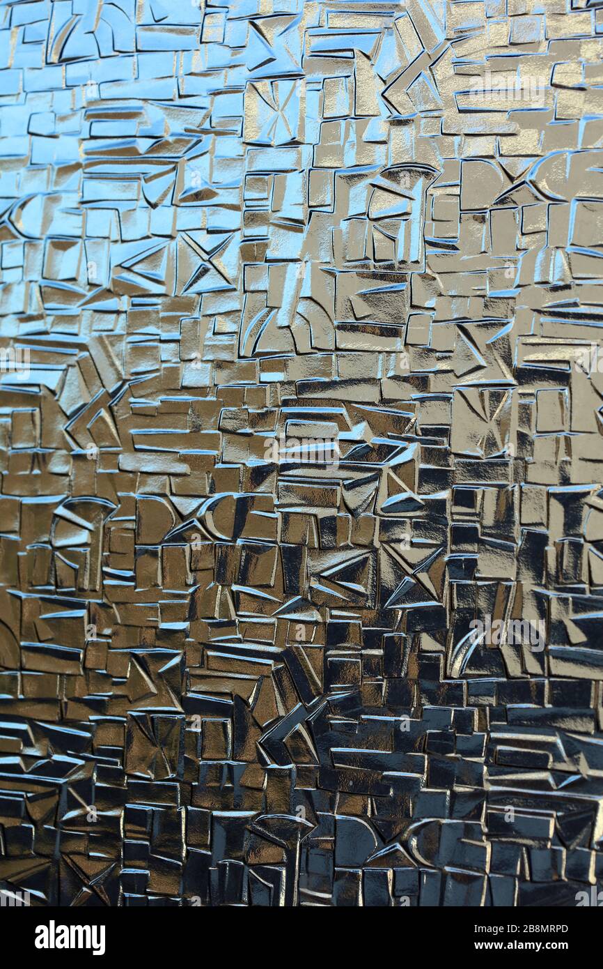 Verre de fenêtres avec cubes et triangles fond décoré haute qualité Banque D'Images