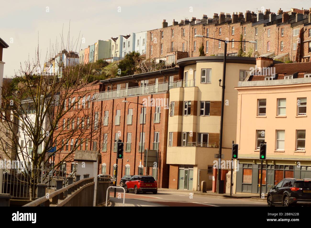 Bâtiments de Clifton, Bristol, vus depuis Anchor Road, près du navire à vapeur SS Great Britain Banque D'Images