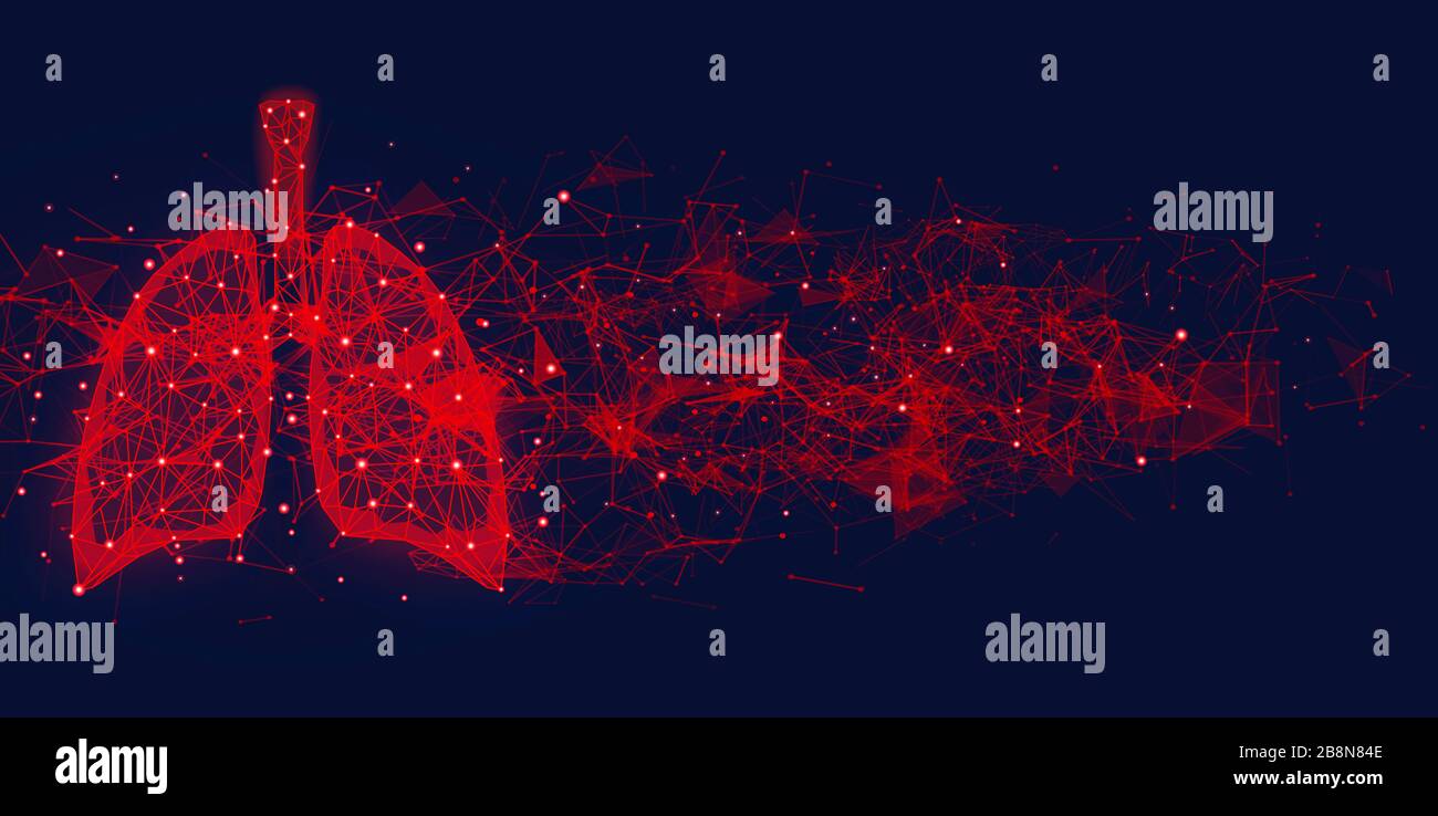 Concept médical futuriste avec poumons humains rouges Banque D'Images