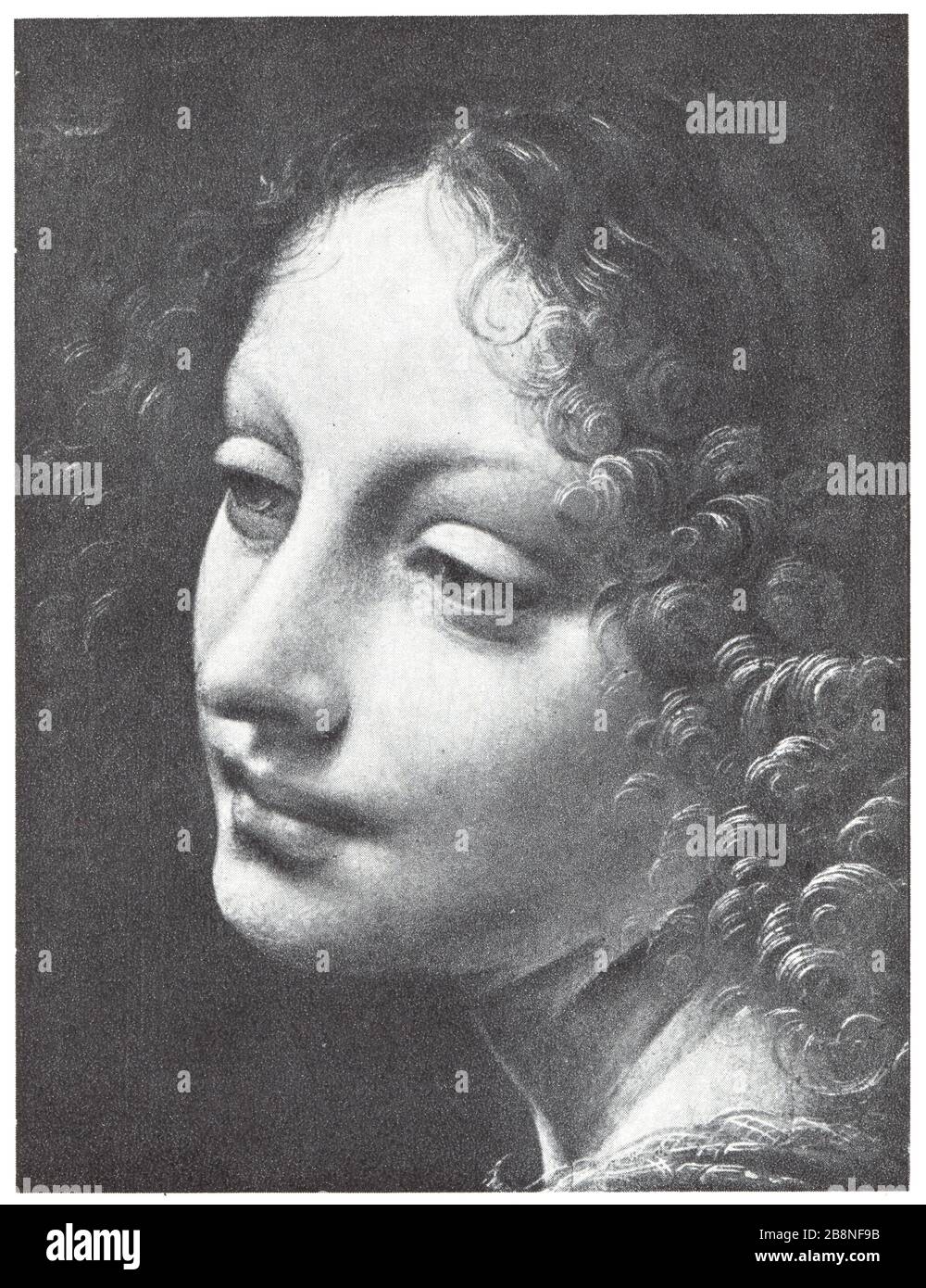 Léonard de Vinci. La tête de l'Ange de la Vierge des rochers. 1506-1508 Banque D'Images
