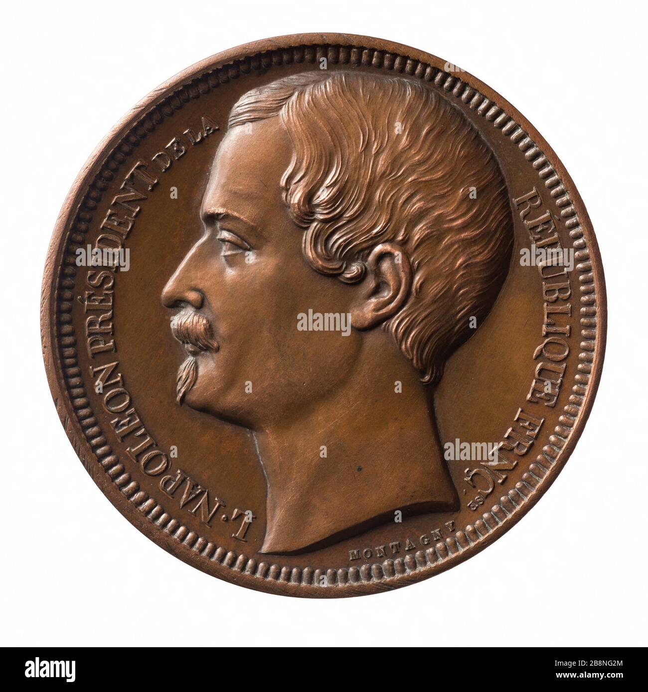 Louis-Napoléon Bonaparte, Président de la République française, 1848 Montagny. 'Louis-Napoléon Bonaparte, président de la République française, 1848'. Cuivre. 1848. Paris, musée Carnavalet. Banque D'Images
