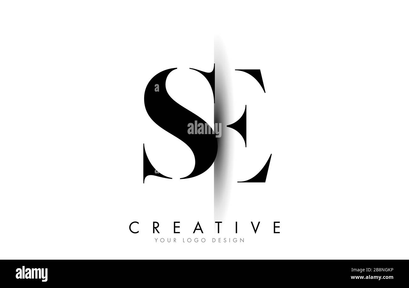 Se S E lettre logo Design avec Creative Shadow Cut Vector Illustration Design. Illustration de Vecteur