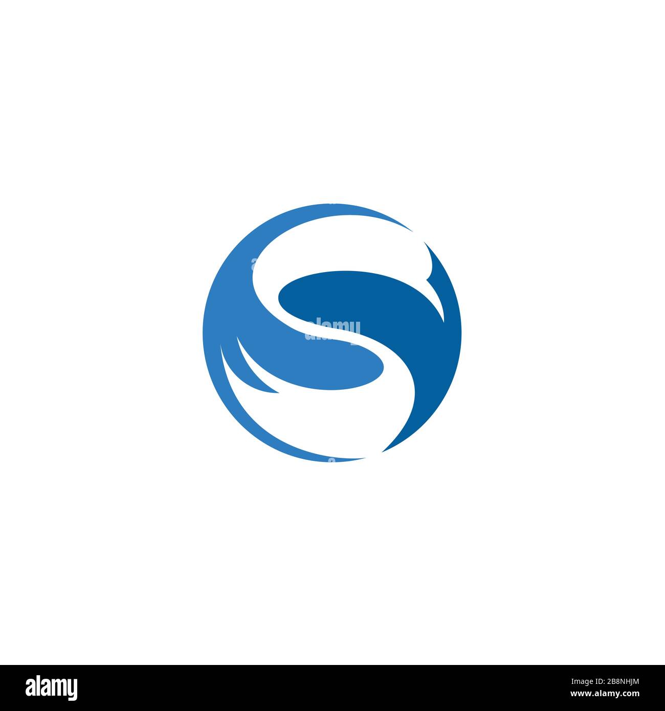 logo abstrait de cygne, motif cercles sur fond blanc. Illustration de Vecteur