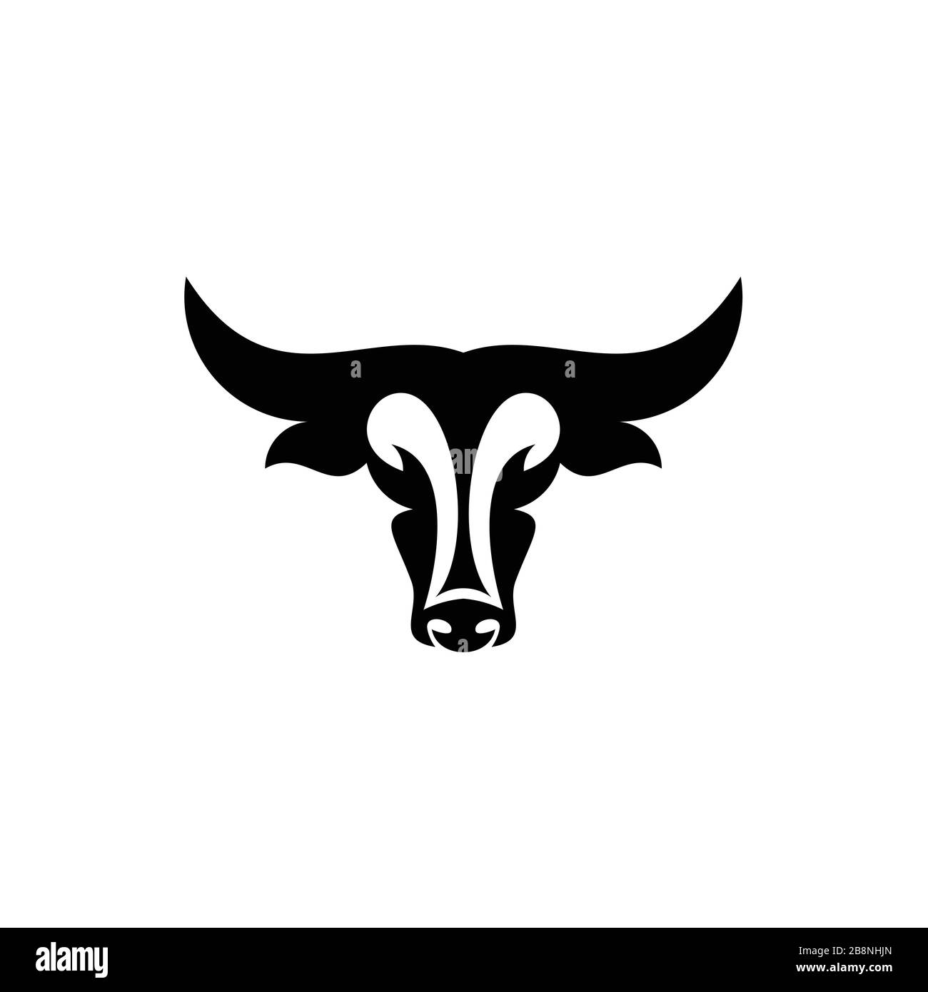 Logo tête de boeuf, illustration vectorielle de bull. Illustration de Vecteur