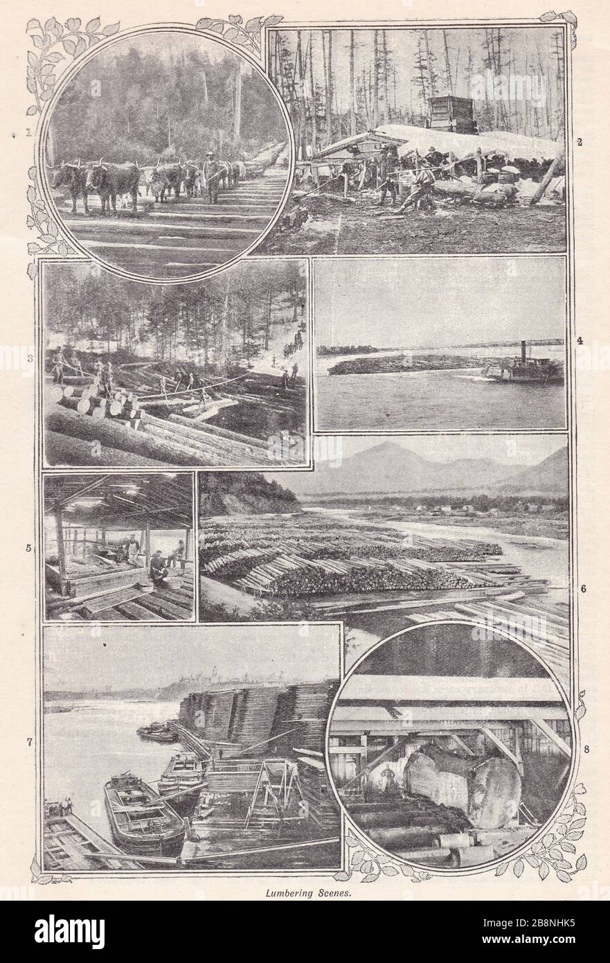 Photos noir et blanc vintage de scènes de tubage des années 1930 Banque D'Images
