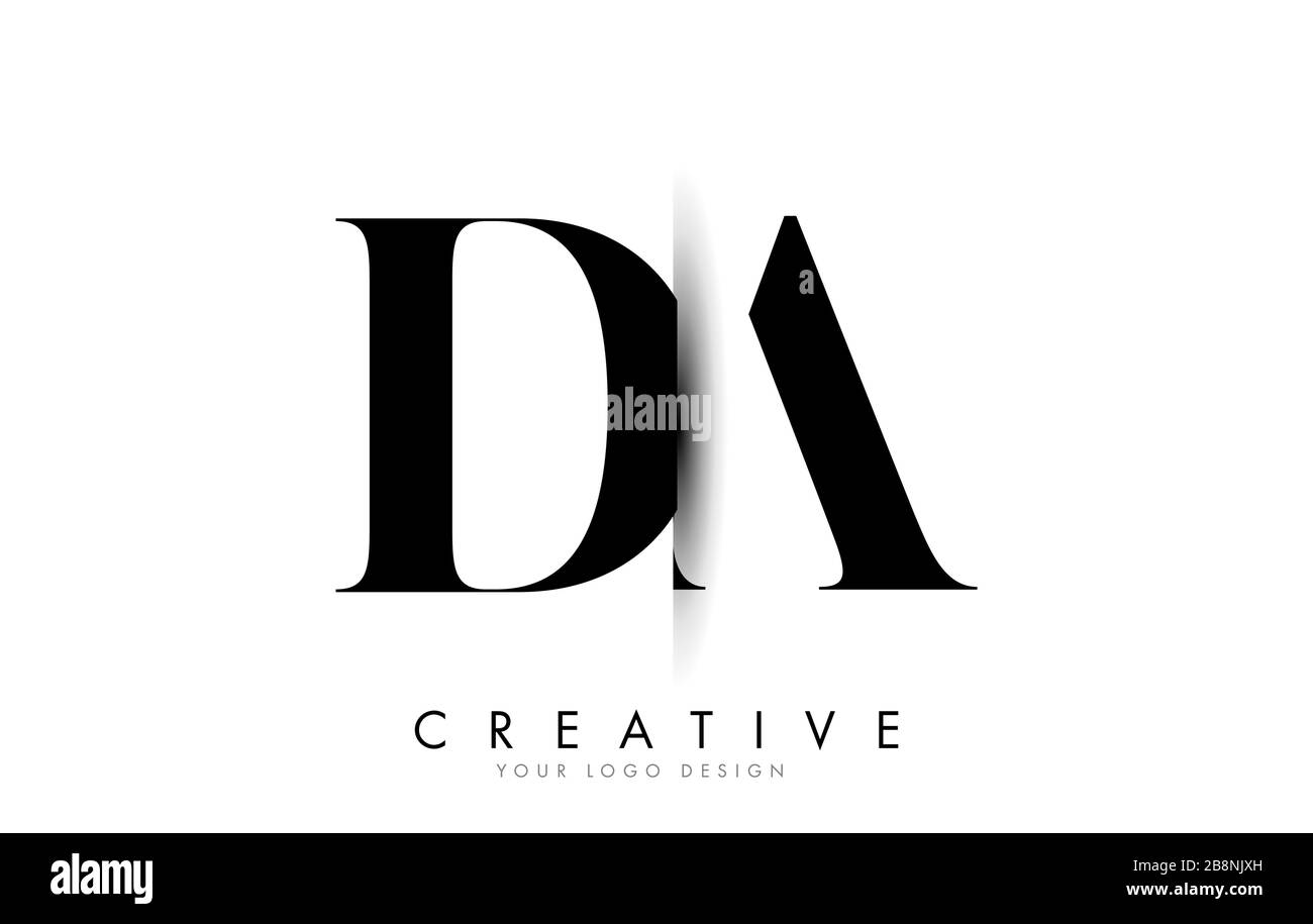 DA D A Letter logo Design avec Creative Shadow Cut Vector Illustration Design. Illustration de Vecteur