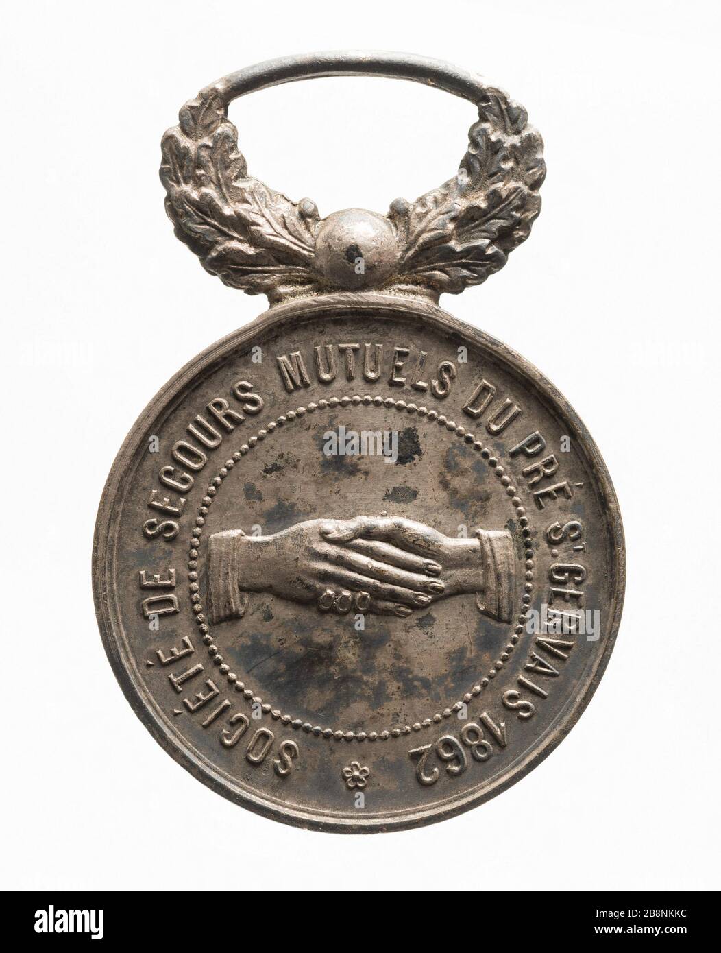 Société fraternelle de pré-Saint-Gervais, en 1862 'Société de secours des biocarburants du pré-St-Gervais, 1862'. Cuivre. 1862-1862. Paris, musée Carnavalet. Banque D'Images