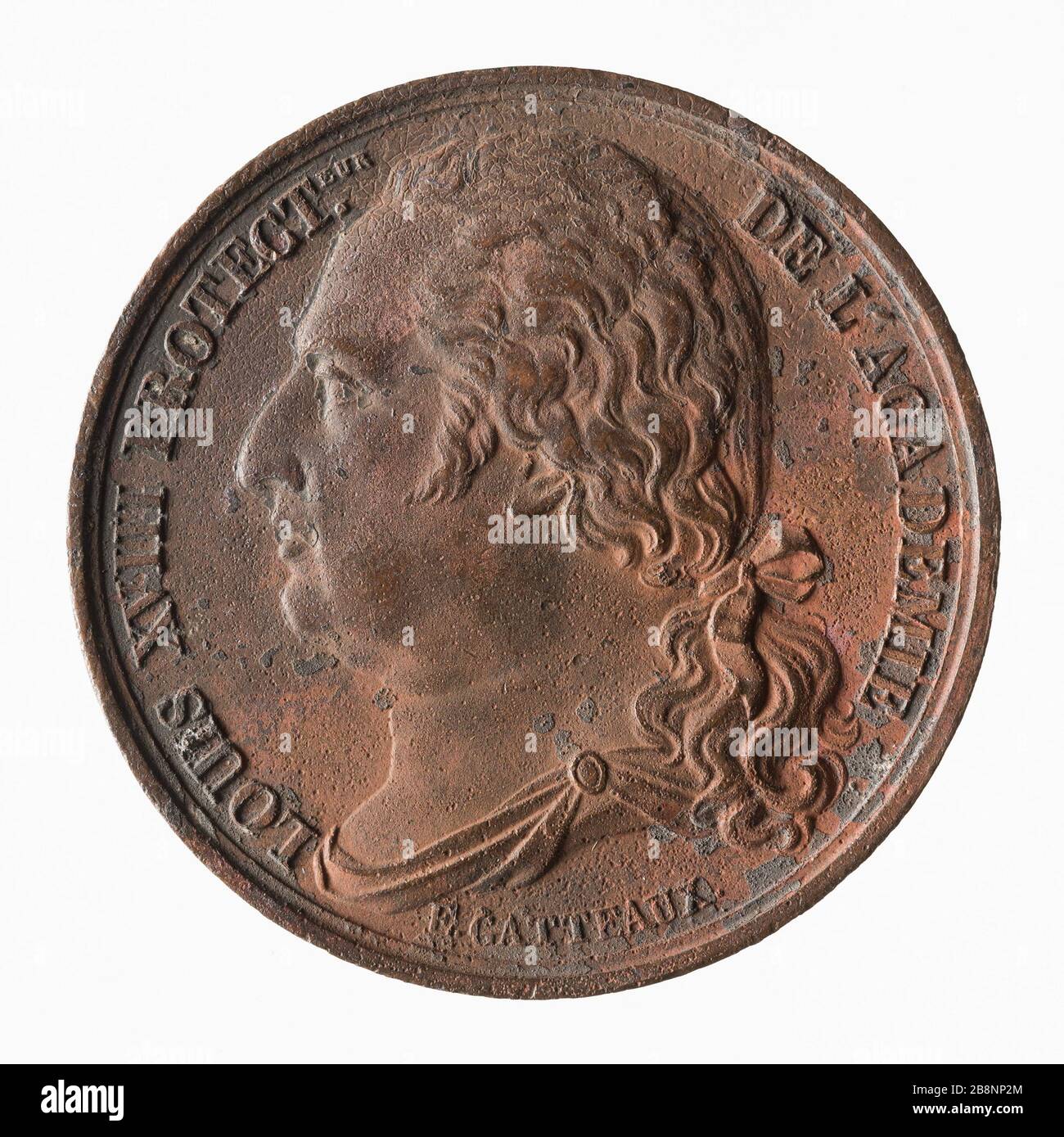 Institut royal de France, Académie française Louis XVIII Gatteaux, Jacques-Edouard. 'Institut royal de France, Académie française, Louis XVIII'. Métal. Paris, musée Carnavalet. Banque D'Images