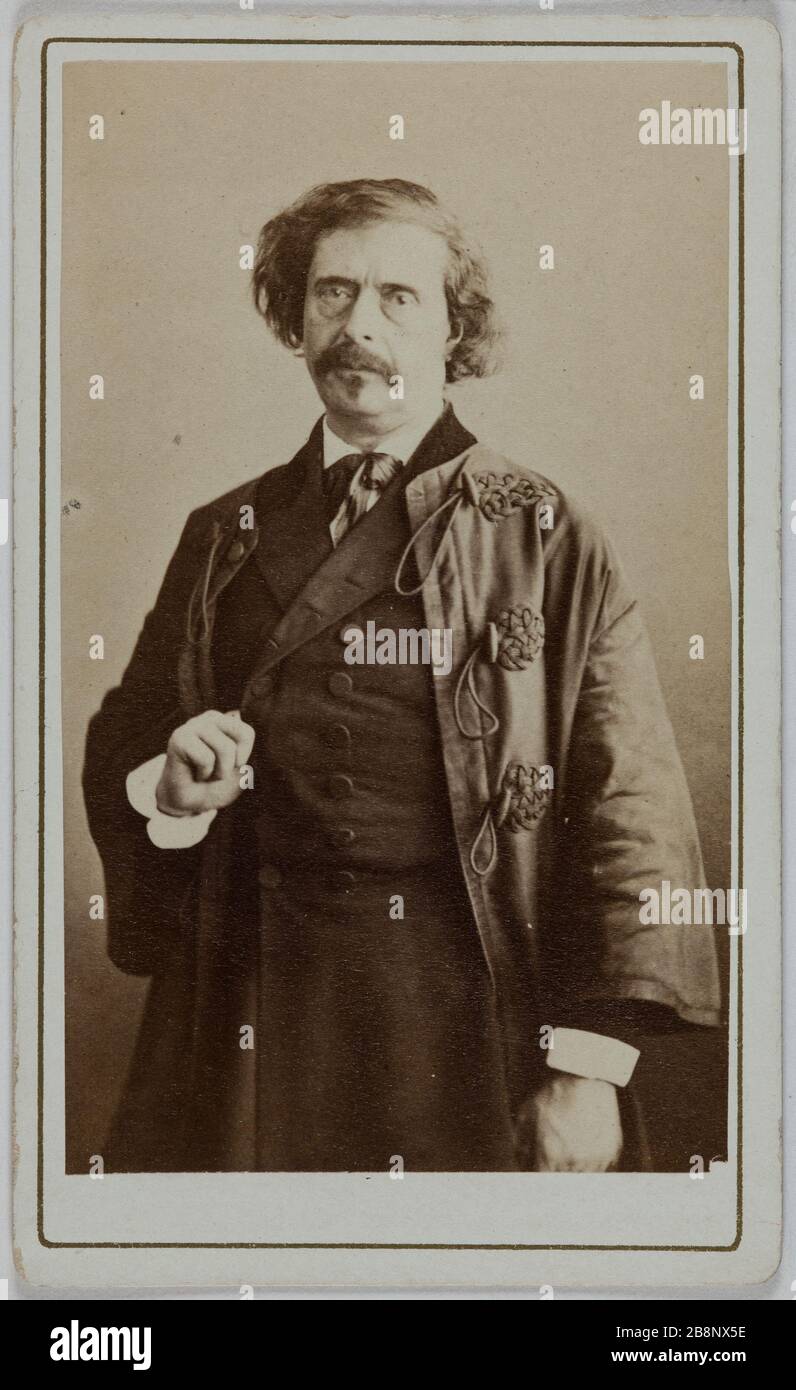 Portrait de Jules Barbey d'Aurevilly (1808-1889), (littéraire) Anonyme. Portrait de Jules Barbey d'Aurevilly (1808-1889), écrivain. Carte de visite (recto). Rage sur papier alluminé. Avant 1889. Paris, musée Carnavalet. Banque D'Images