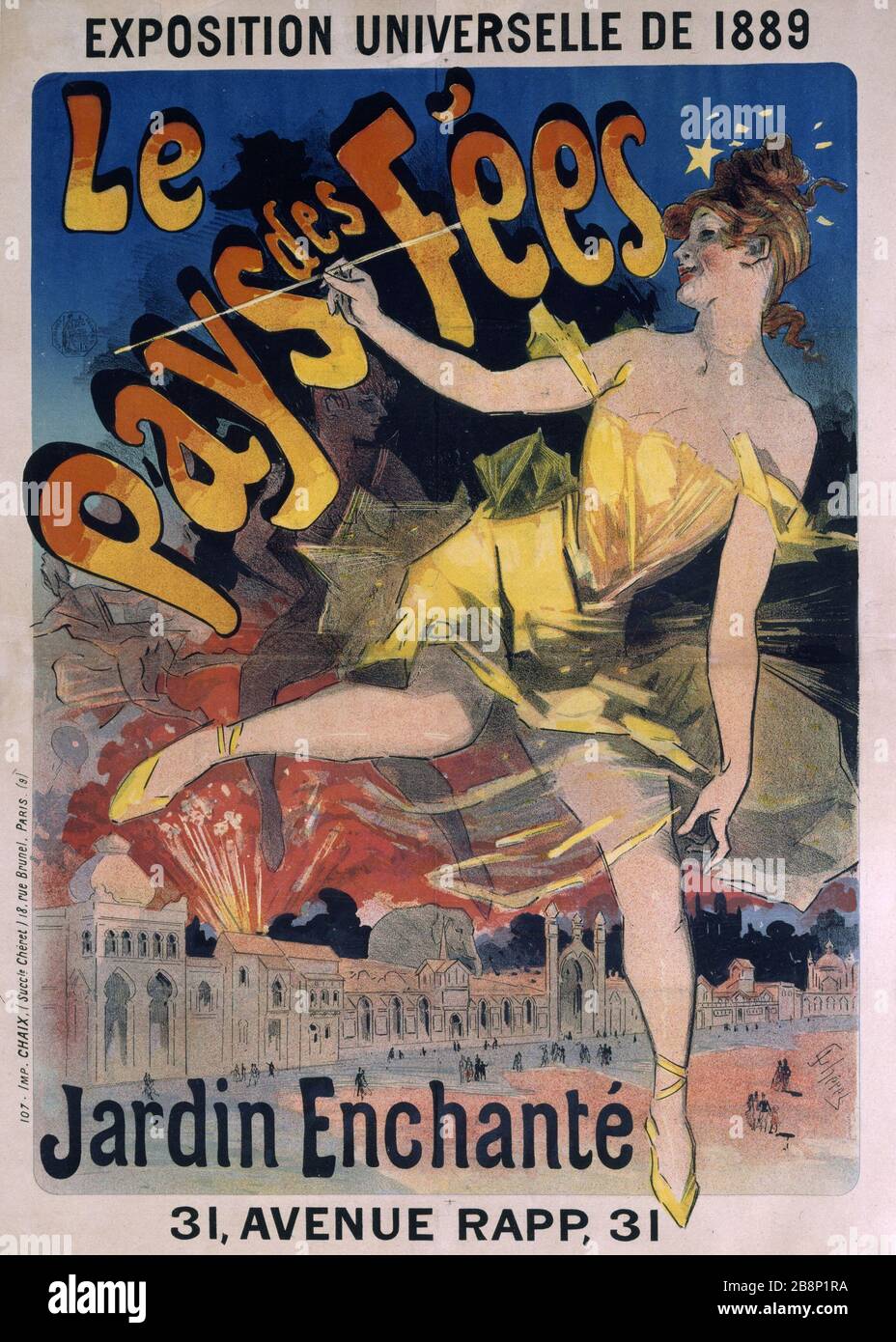 EXPOSITION UNIVERSELLE DE 1889 : LE PAYS DES FÉES, JARDIN ENCHANTÉ JULES CHERET (1836-1932). 'Exposition universelle de 1889 : le paie des fées, jardin enchanté'. Paris, musée Carnavalet. Banque D'Images EXPOSITION UNIVERSELLE DE 1889 : LE PAYS DES FÉES, JARDIN ENCHANTÉ JULES CHERET (1836-1932). 'Exposition universelle de 1889 : le paie des fées, jardin enchanté'. Paris, musée Carnavalet. Banque D'Images