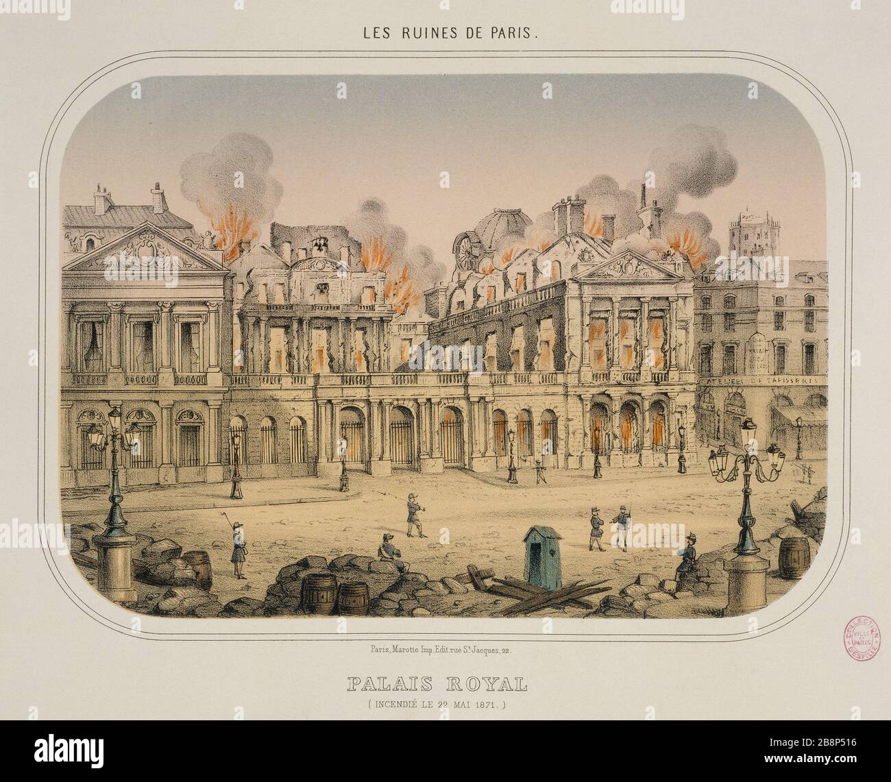 RUINES DE PARIS : PALAIS ROYAL (INCENDIE le 22 mai 1871) « les ruines de Paris : Palais Royal (incendié le 22 mai 1871) ». Paris, musée Carnavalet. Banque D'Images