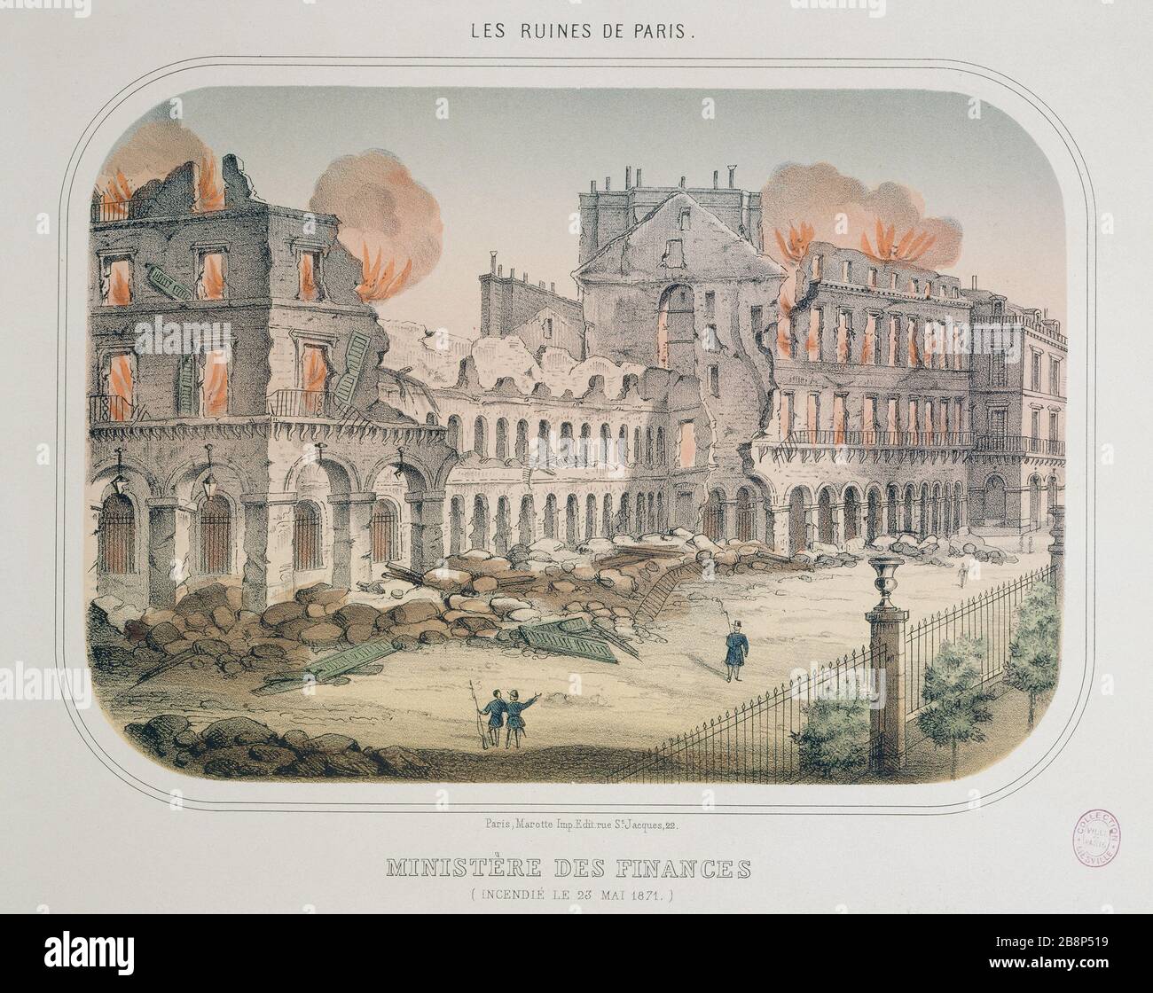RUINES DE PARIS : MINISTÈRE DES FINANCES (INCENDIE le 23 mai 1871) « les ruines de Paris : Ministère des Finances (incendié le 23 mai 1871) ». Paris, musée Carnavalet. Banque D'Images
