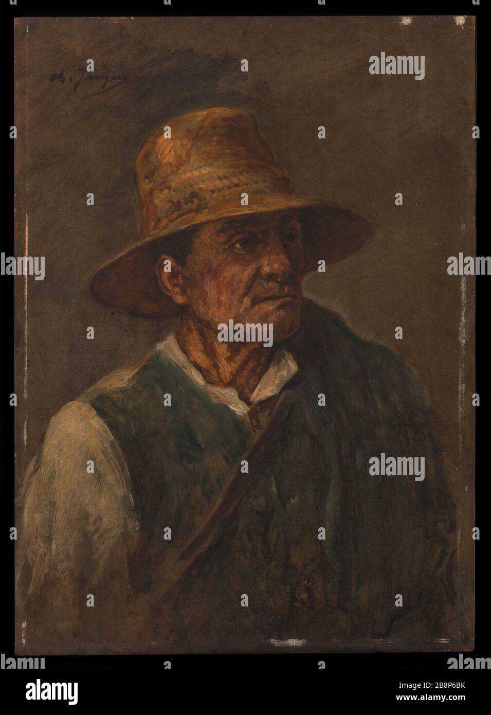 L'ancien berger Charles-Emile Jacque (1813-1894). 'Le vieux berger'. Huile sur le panneau de bois parqueté. 1886. Musée des Beaux-Arts de la Ville de Paris, petit Palais. Banque D'Images