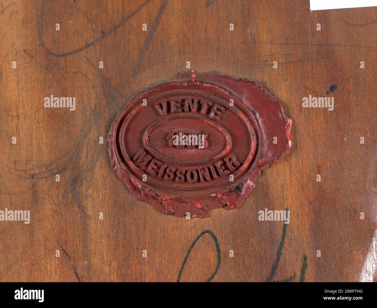 Baccalauréat, artiste équestre Meissonnière, Jean-Louis Ernest. 'Bachelier, cheval de l'artiste'. Huile sur papier colée sur bois. 1871-1871. Musée des Beaux-Arts de la Ville de Paris, petit Palais. Banque D'Images