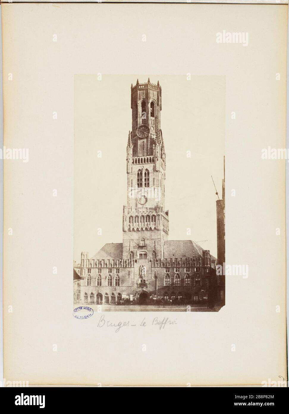 Utilisé: le beffroi 'Bruges : le beffroi'. Photographie anonyme. Rage sur papier alluminé. 1865-1871. Paris, Maison de Victor Hugo. Banque D'Images