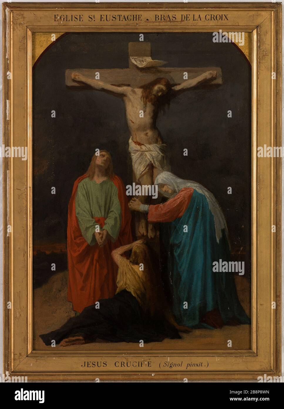 Esquisse pour l'église Saint-Eustache : Christ sur la Croix, Jésus crucifié Émile Signol (1804-1892). 'Esquisse pour l'église Saint-Eustache : le Christ sur la Croix, Jésus crucifié'. Huile sur étoile. 1856. Musée des Beaux-Arts de la Ville de Paris, petit Palais. Banque D'Images