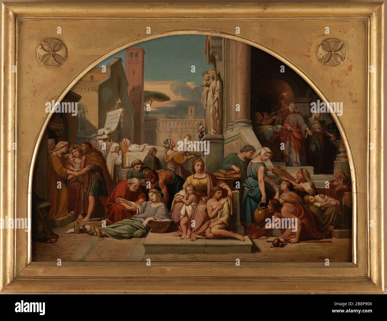 Esquisse pour l'église Sainte-Elizabeth : les sept oeuvres de miséricorde Jean-Louis Bezard (1799-1881). 'Esquisse pour l'église Sainte-Elisabeth : les sept oeuvres de miséricorde'. Toile sur papier marouflé sur toile. 1844-1848. Musée des Beaux-Arts de la Ville de Paris, petit Palais. Banque D'Images