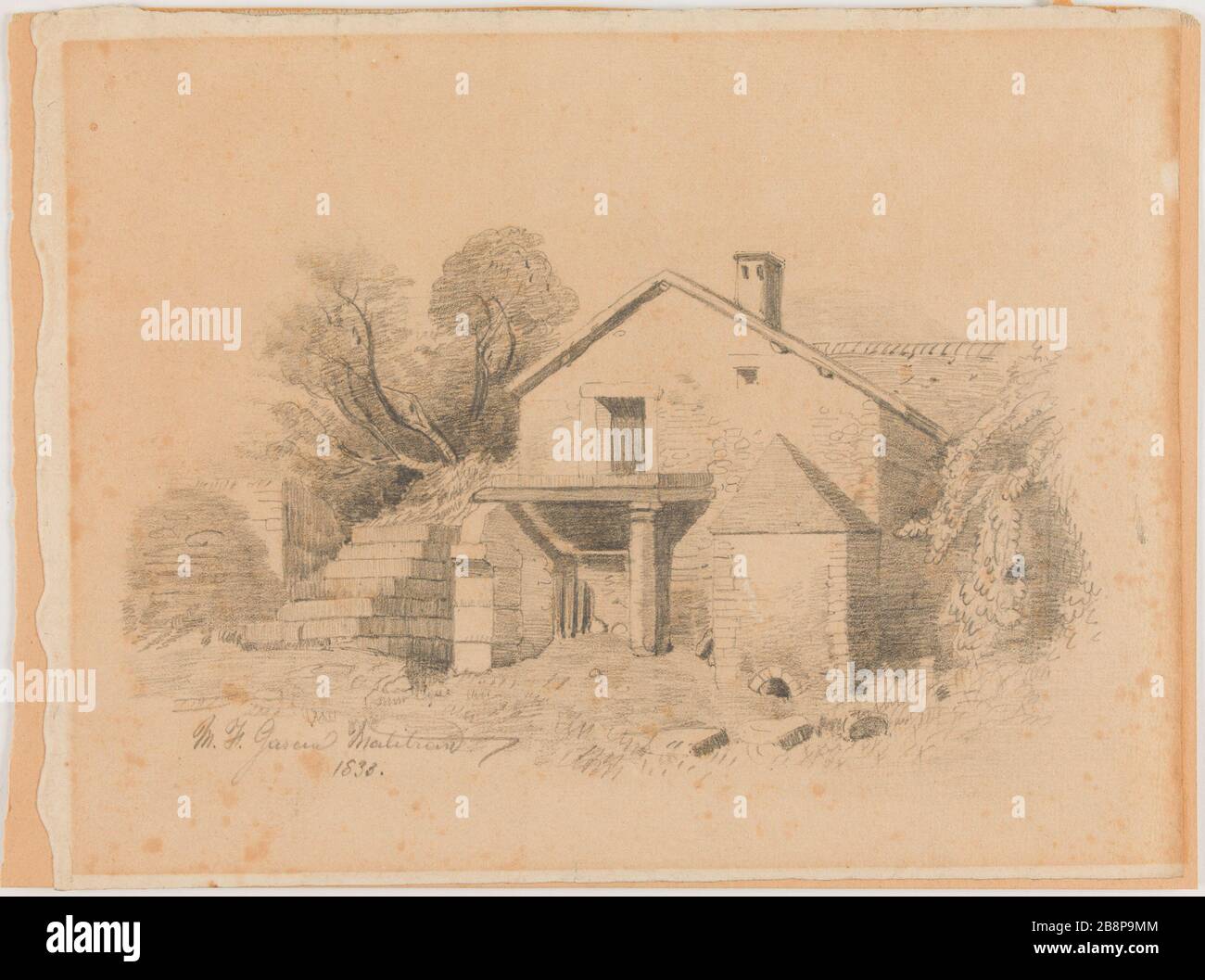 Ancienne maison dans un paysage MALIBRAN Maria (1808-1836). 'Vieille maison dans un salaire'. Crayon noir sur papier. 19 e siècle. Paris, musée de la vie romantique. Banque D'Images Ancienne maison dans un paysage MALIBRAN Maria (1808-1836). 'Vieille maison dans un salaire'. Crayon noir sur papier. 19 e siècle. Paris, musée de la vie romantique. Banque D'Images