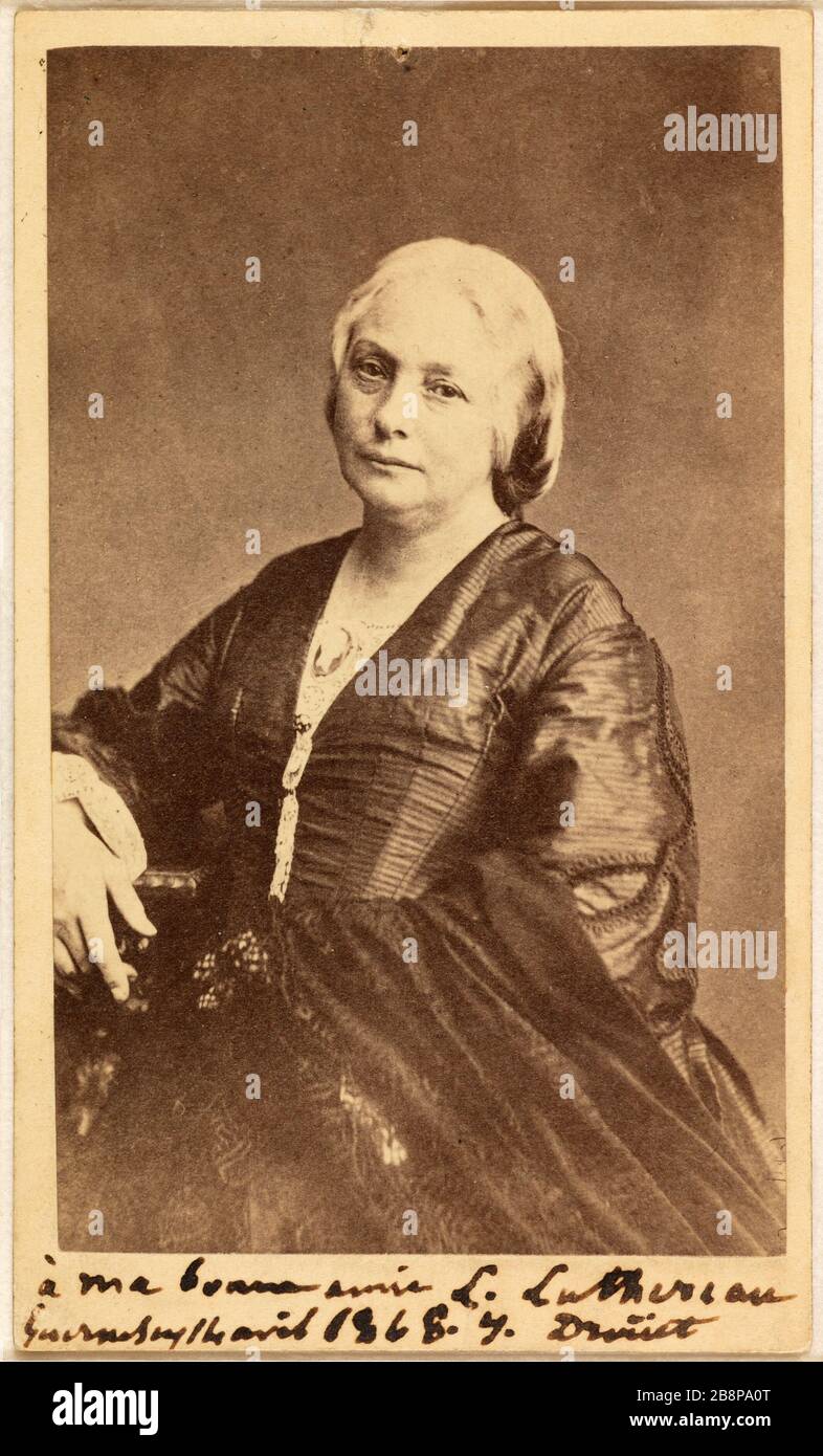 Juliette Drouet à Guernesey Garnier, Argène. 'Juliette Drouet à Guernesey'. Rage sur papier alluminé. 1868-1868. Paris, Maison de Victor Hugo. Banque D'Images