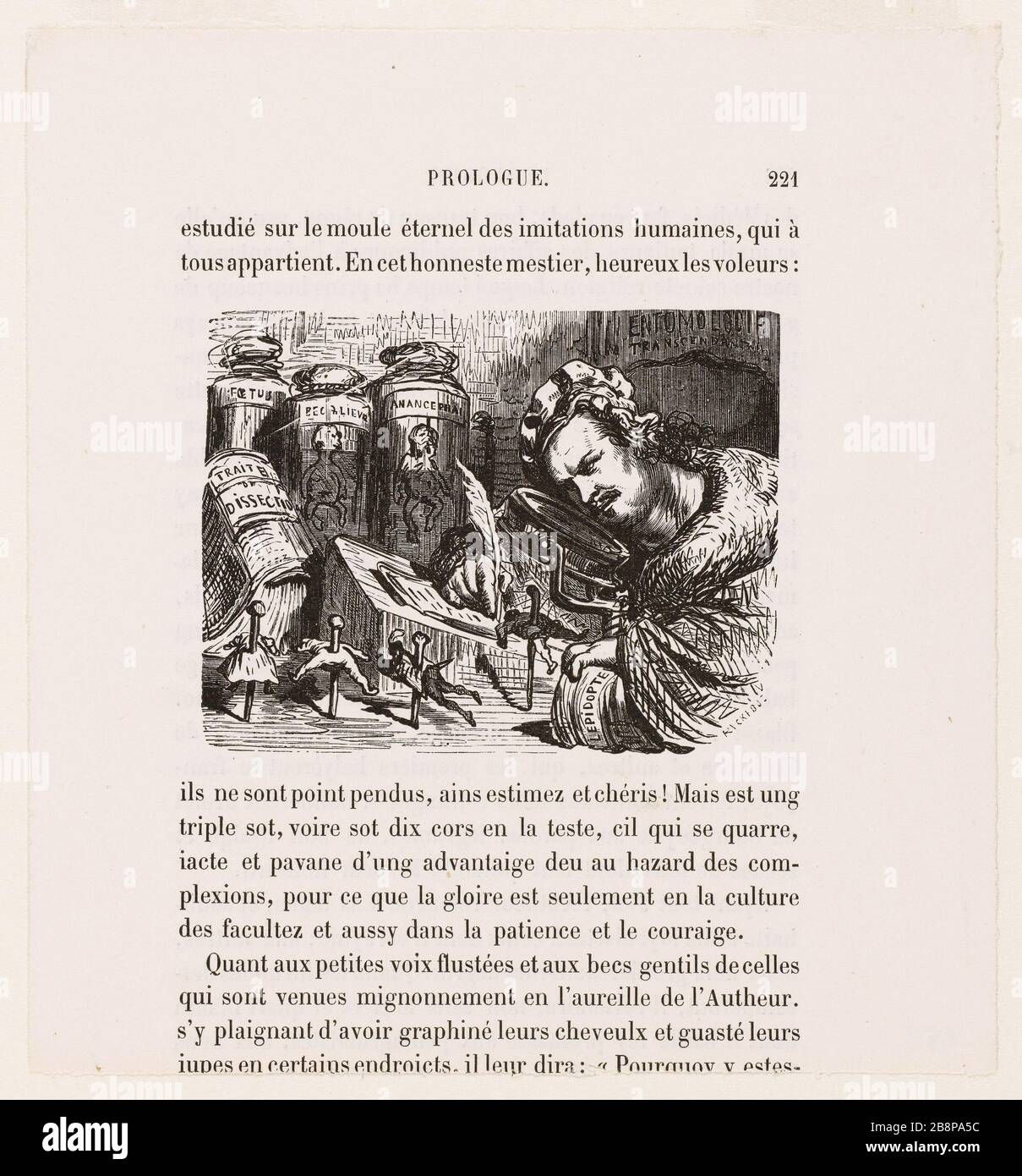 Balzac, entomologue Doré, Gustave (1832-1883). Ryckebusch, Philippe Jules Joseph (1831-1818..?). 'Balzac entomologue'. Balzac, Honoré de (1799-1850). Gravité. 1855. Paris, Maison de Balzac. Banque D'Images