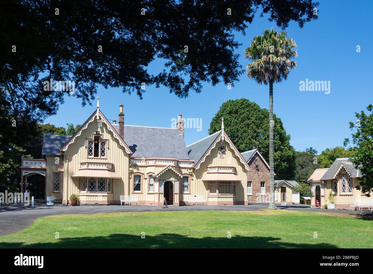 Highwic Historic House (Pouhere Taonga) et jardins, Gillies Avenue, Epsom, Auckland, Nouvelle-Zélande Banque D'Images