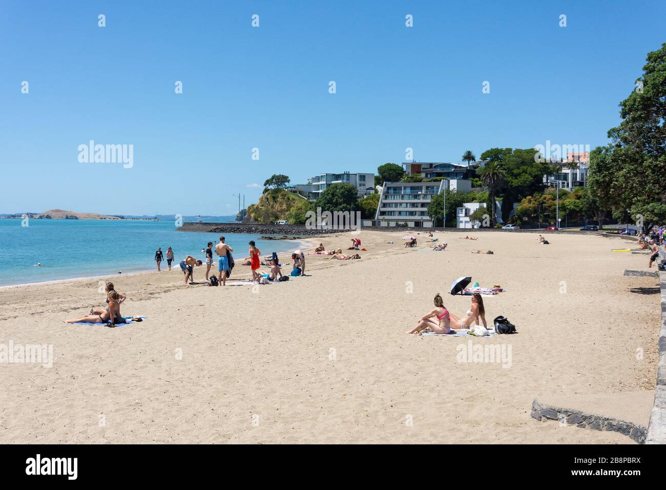 Mission Bay Beach, Mission Bay, Auckland, Nouvelle-Zélande Banque D'Images
