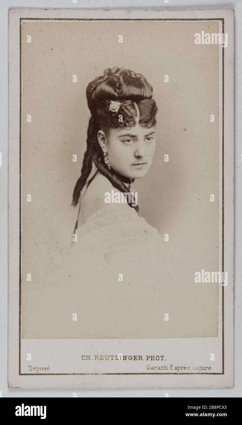 Portrait de Delphine Lissy ou Lizy (actrice) Portrait de Delphine de Lissy ou Lizy, actrice. 1860-1890. Carte de visite (recto). Rage sur papier alluminé. Photo de Charles Reutlinger (1816-1880). Paris, musée Carnavalet. Banque D'Images